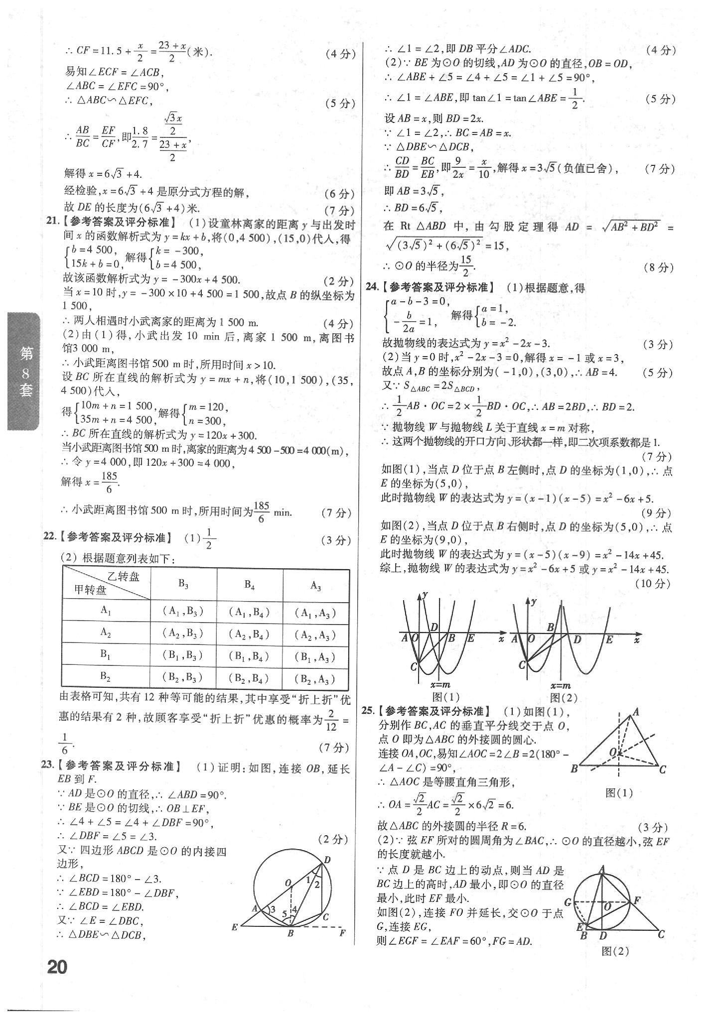 2020年金考卷陜西中考45套匯編數(shù)學(xué) 參考答案第20頁