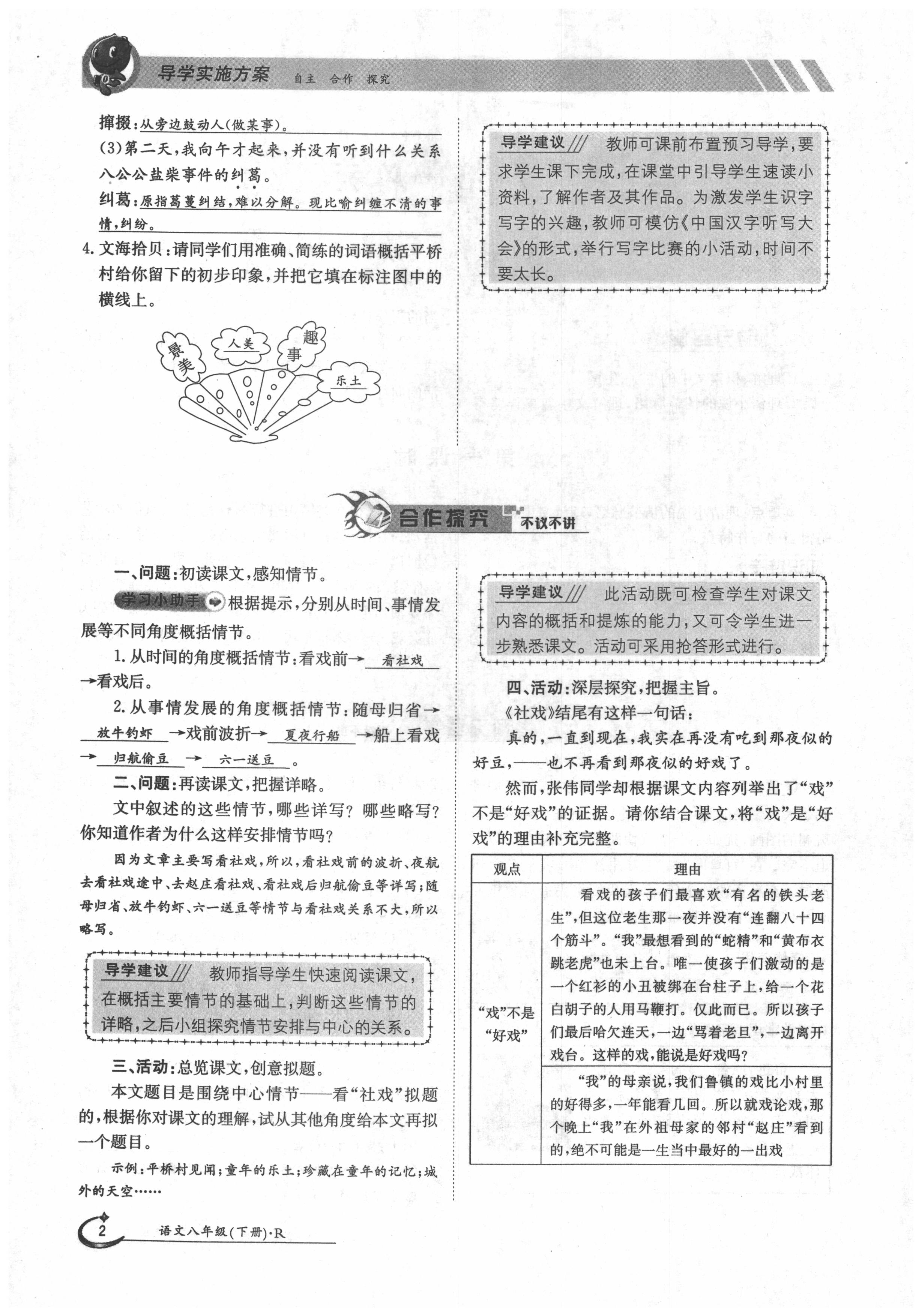 2020年三段六步導(dǎo)學(xué)案八年級(jí)語(yǔ)文下冊(cè)人教版 第2頁(yè)