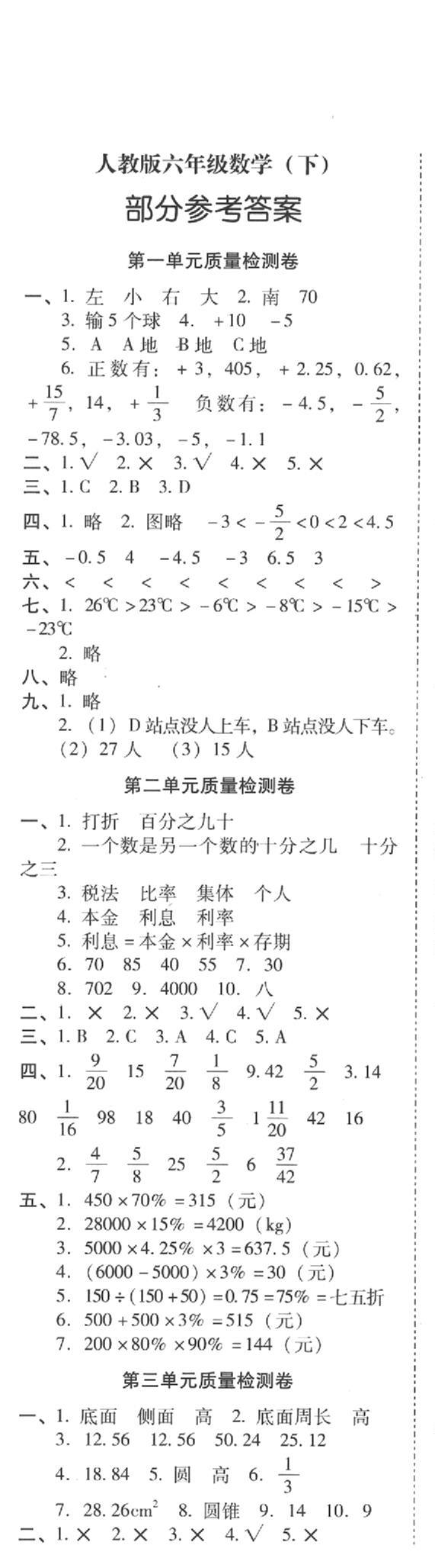 2020年云南師大附小一線名師核心試卷六年級(jí)數(shù)學(xué)下冊(cè)人教版 第1頁(yè)