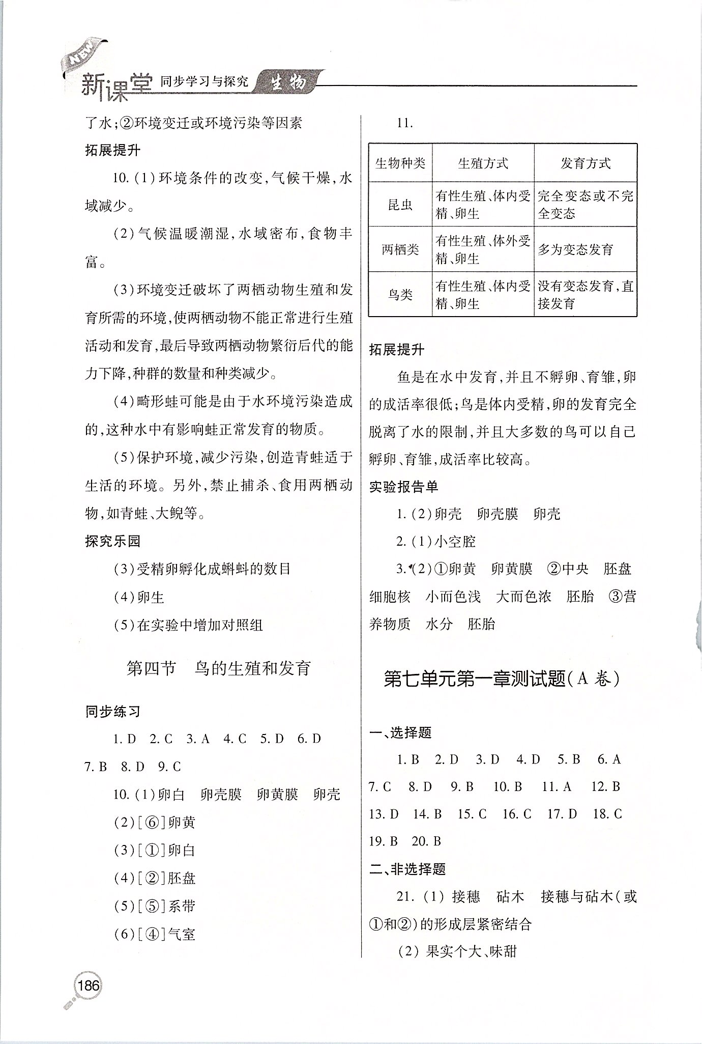 2020年新课堂同步学习与探究八年级生物下册人教版 第2页