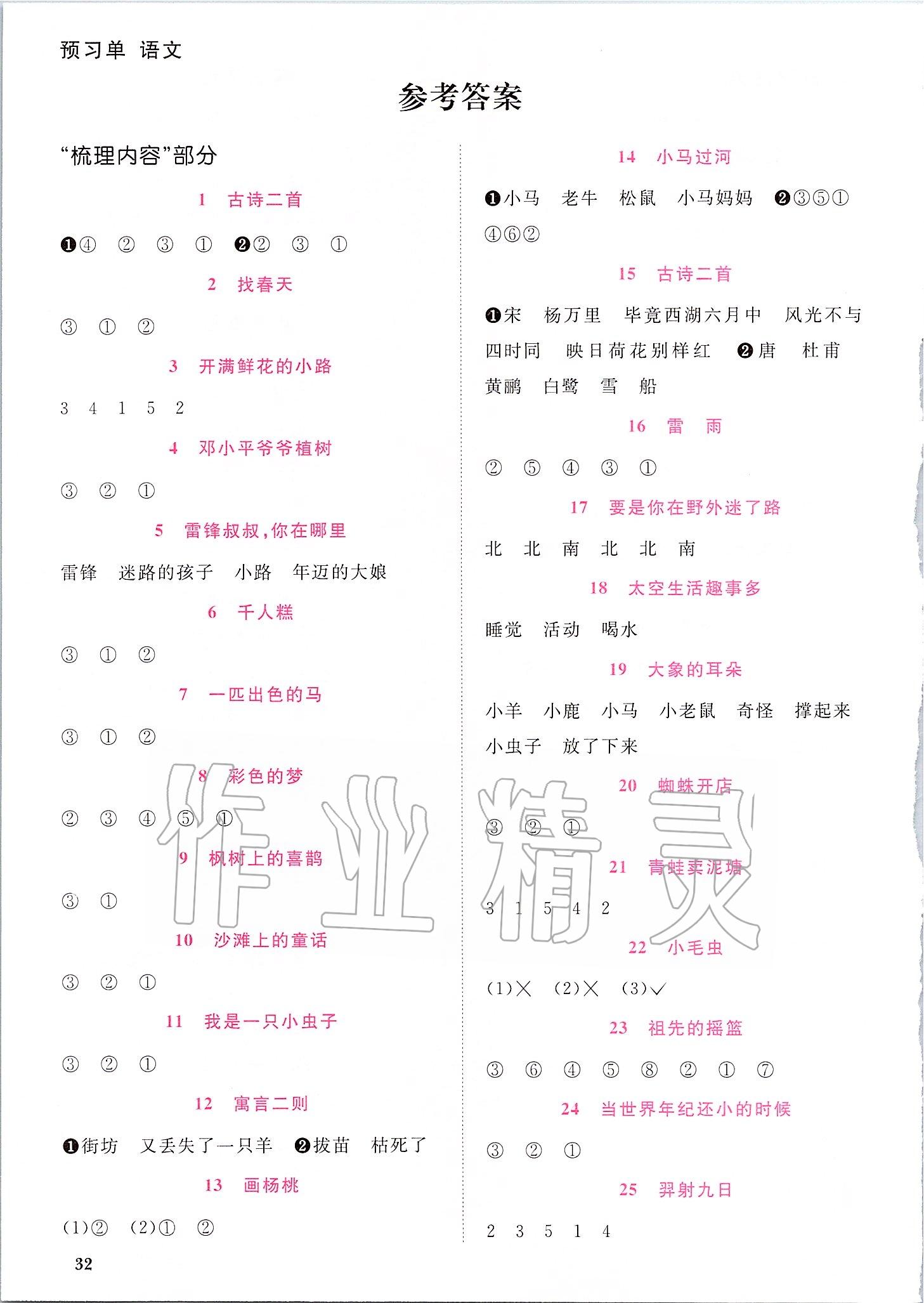 2020年陽光同學(xué)課時達(dá)標(biāo)訓(xùn)練二年級語文下冊人教版浙江專版 第1頁