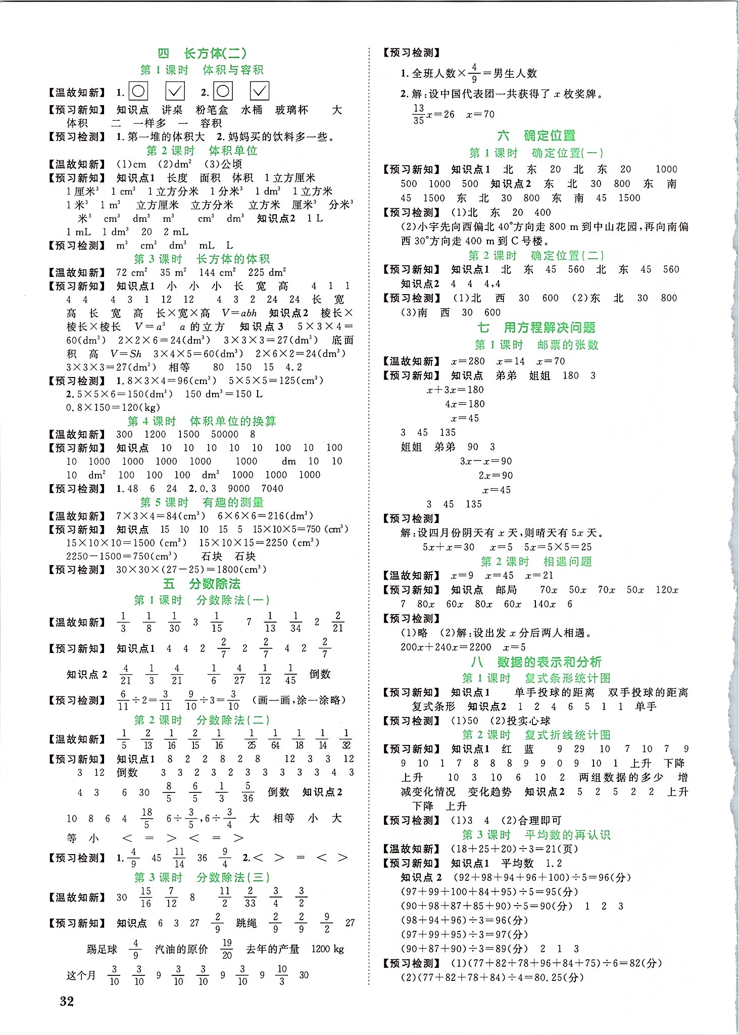 2020年陽光同學(xué)課時(shí)優(yōu)化作業(yè)五年級(jí)數(shù)學(xué)下冊(cè)北師大版 第2頁