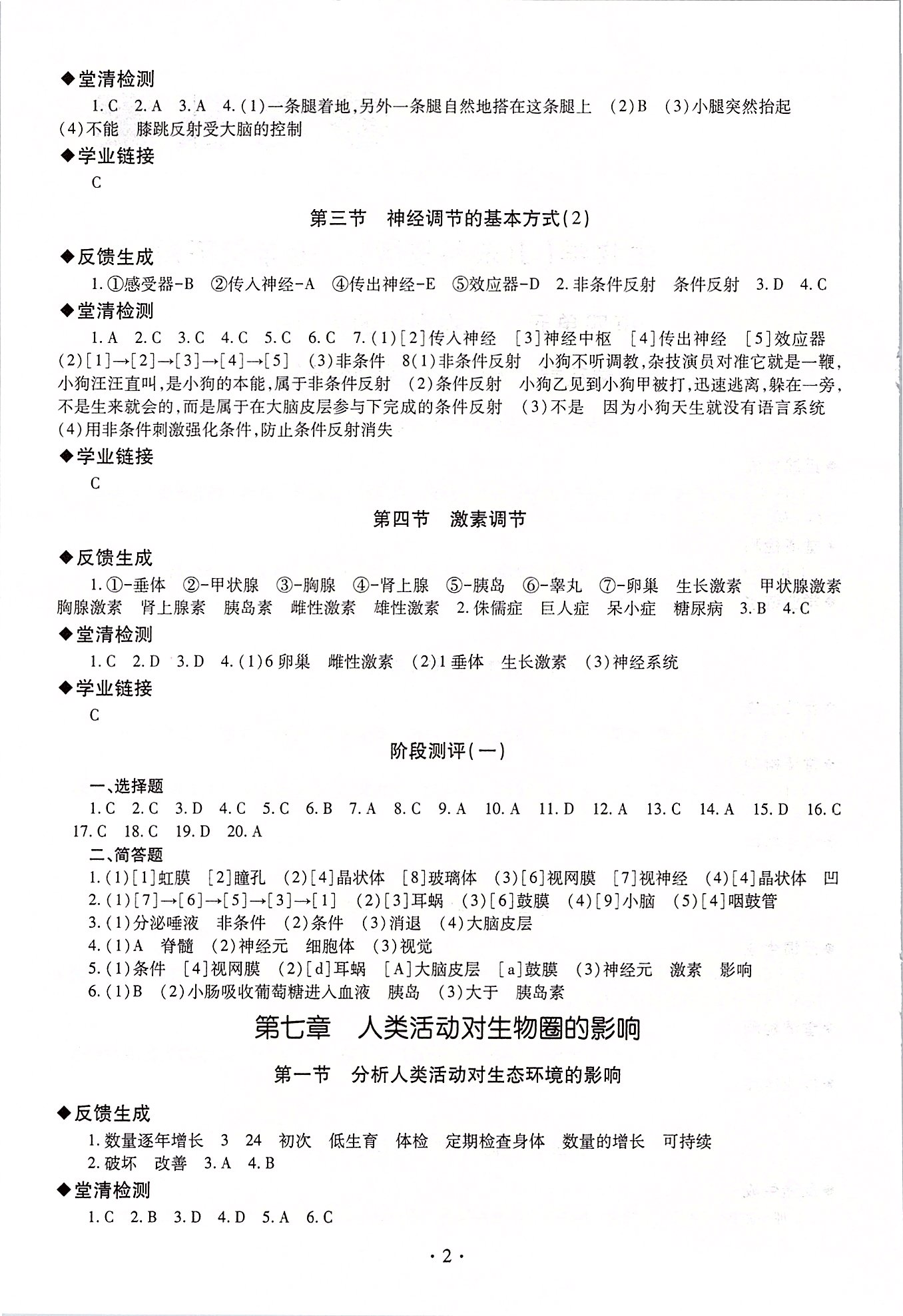 2020年智慧學(xué)習(xí)七年級(jí)生物下冊(cè)魯科版 第2頁(yè)