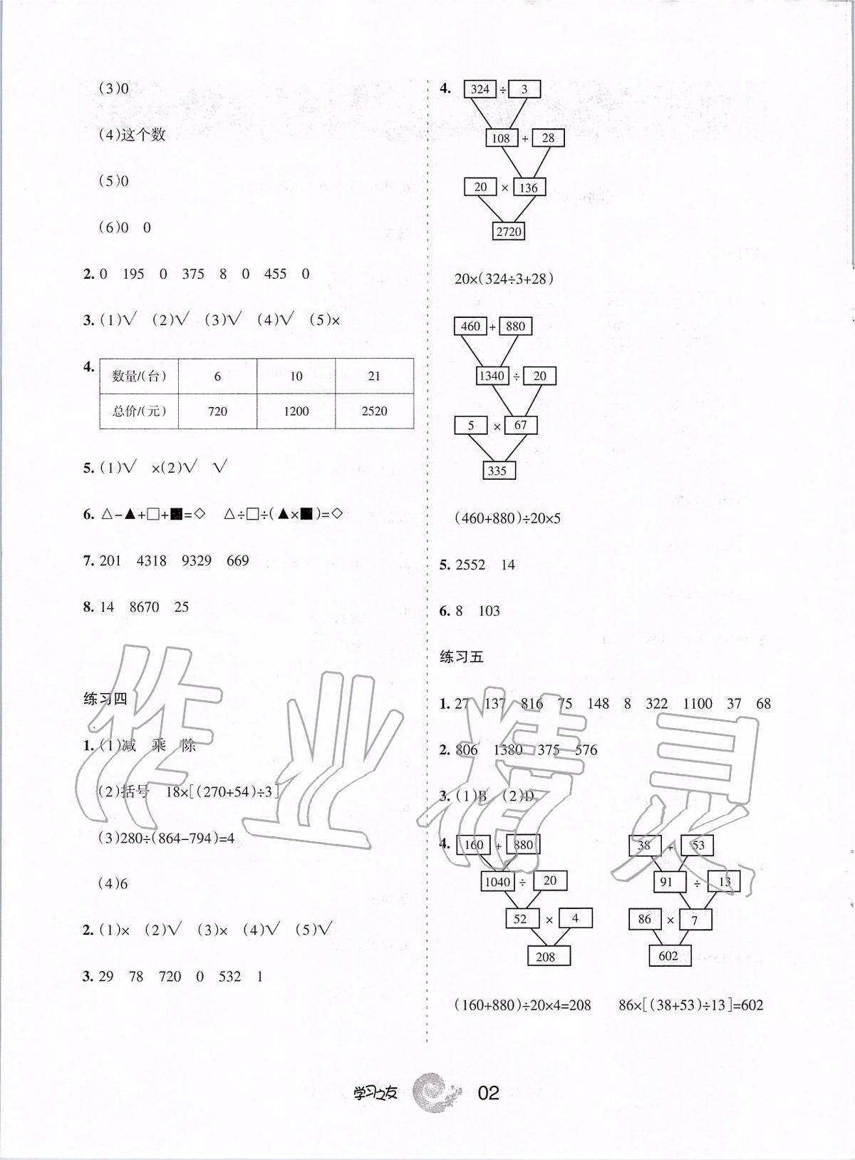 2020年學(xué)習(xí)之友四年級數(shù)學(xué)下冊人教版 第2頁