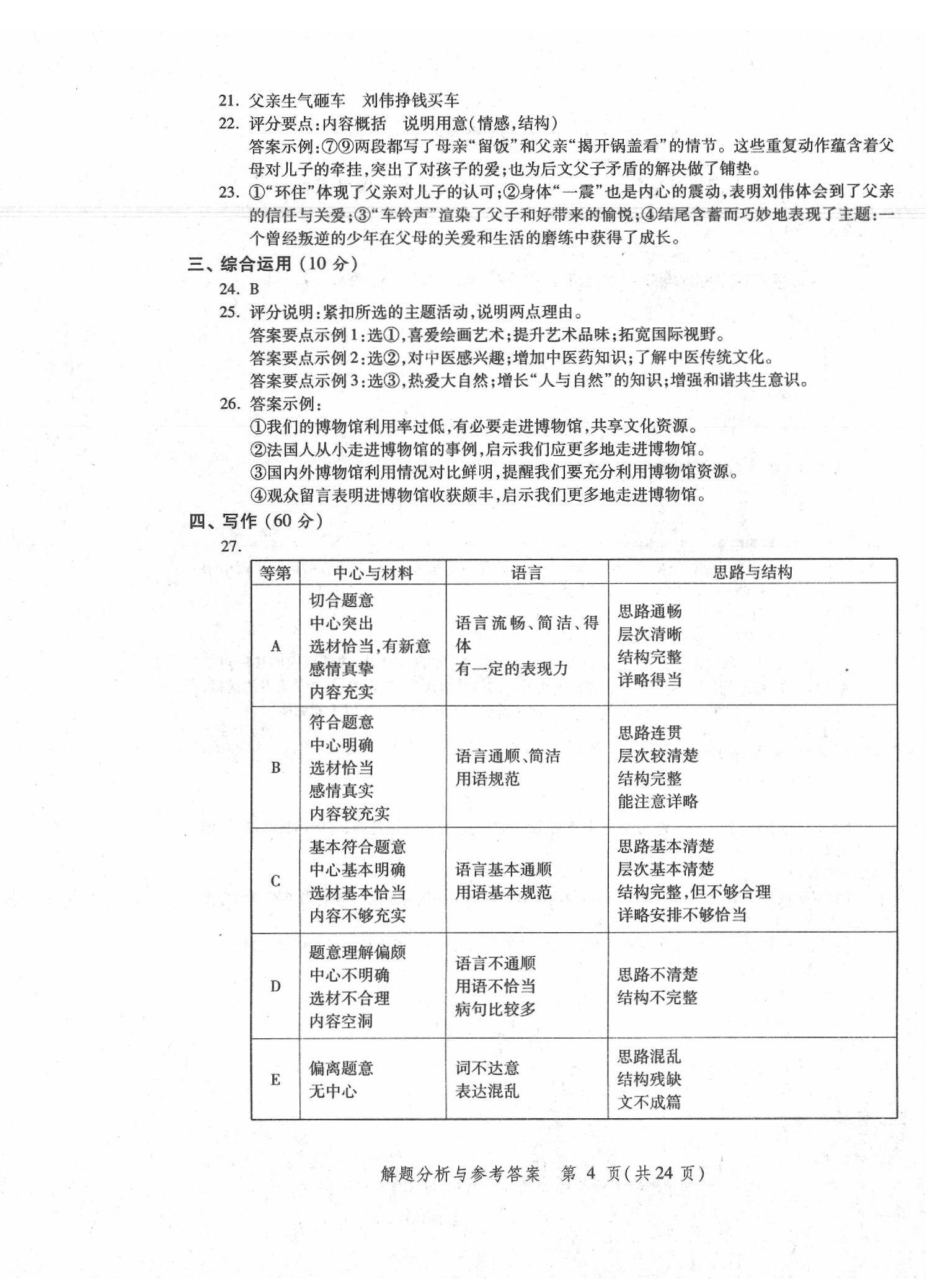 2020年灿烂在六月上海中考真卷语文 第4页