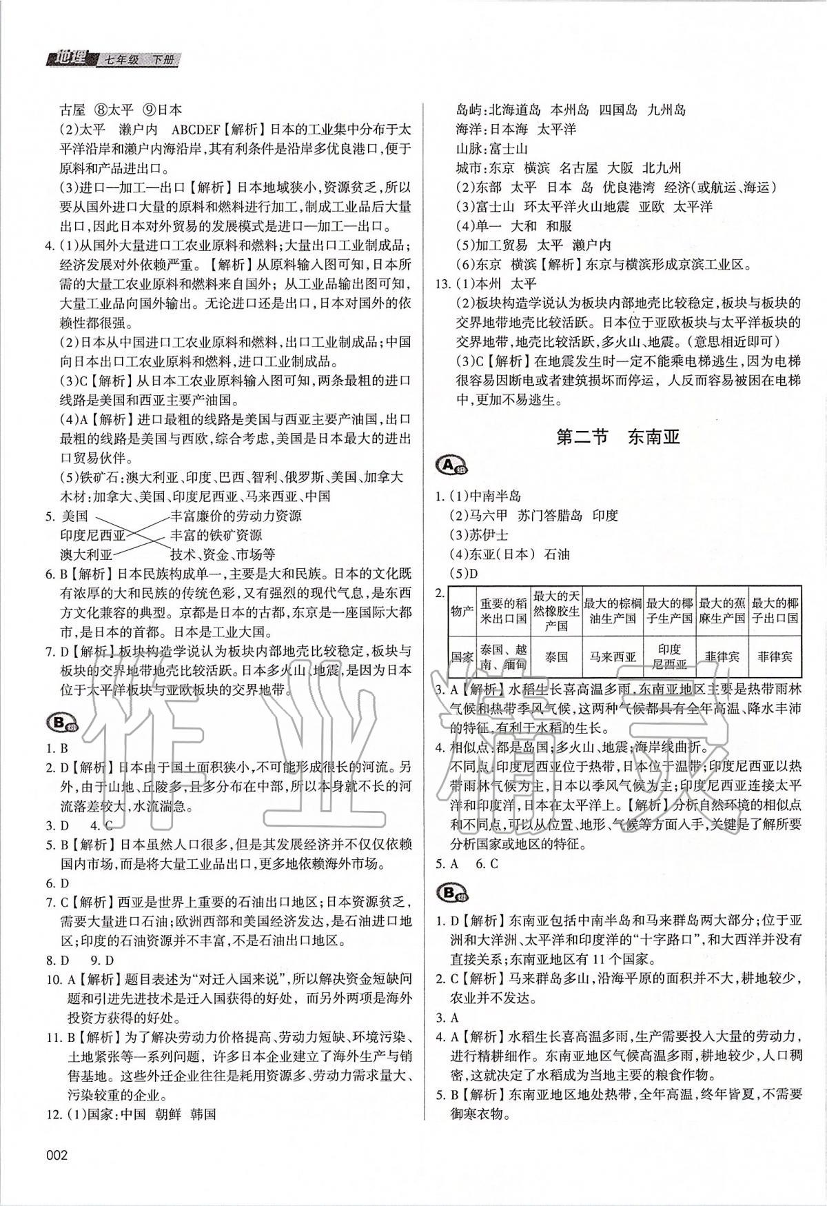 2020年學習質量監(jiān)測七年級地理下冊人教版 第2頁