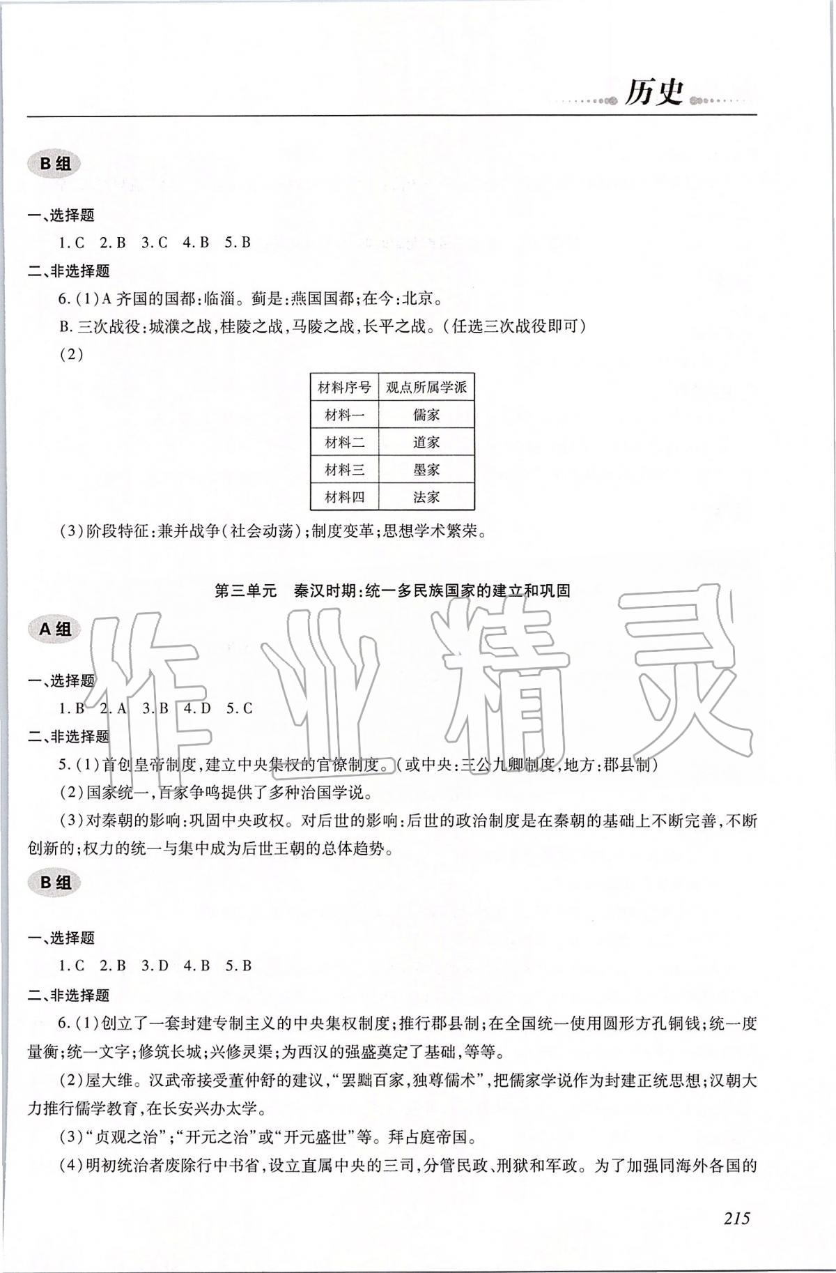 2020年學(xué)習(xí)質(zhì)量監(jiān)測(cè)初中總復(fù)習(xí)歷史 參考答案第2頁