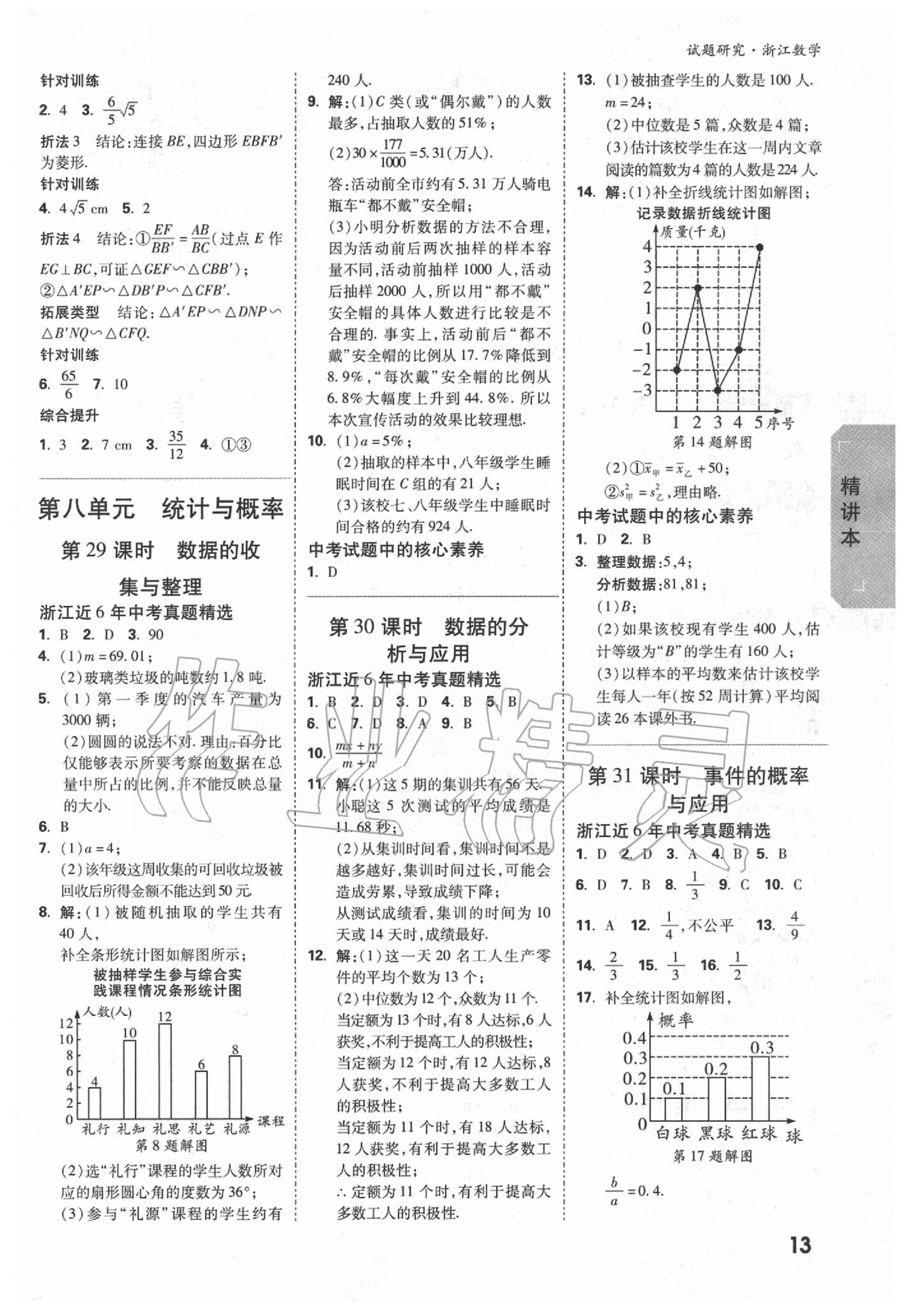 2020年萬唯中考試題研究數(shù)學(xué)浙江專版 參考答案第12頁