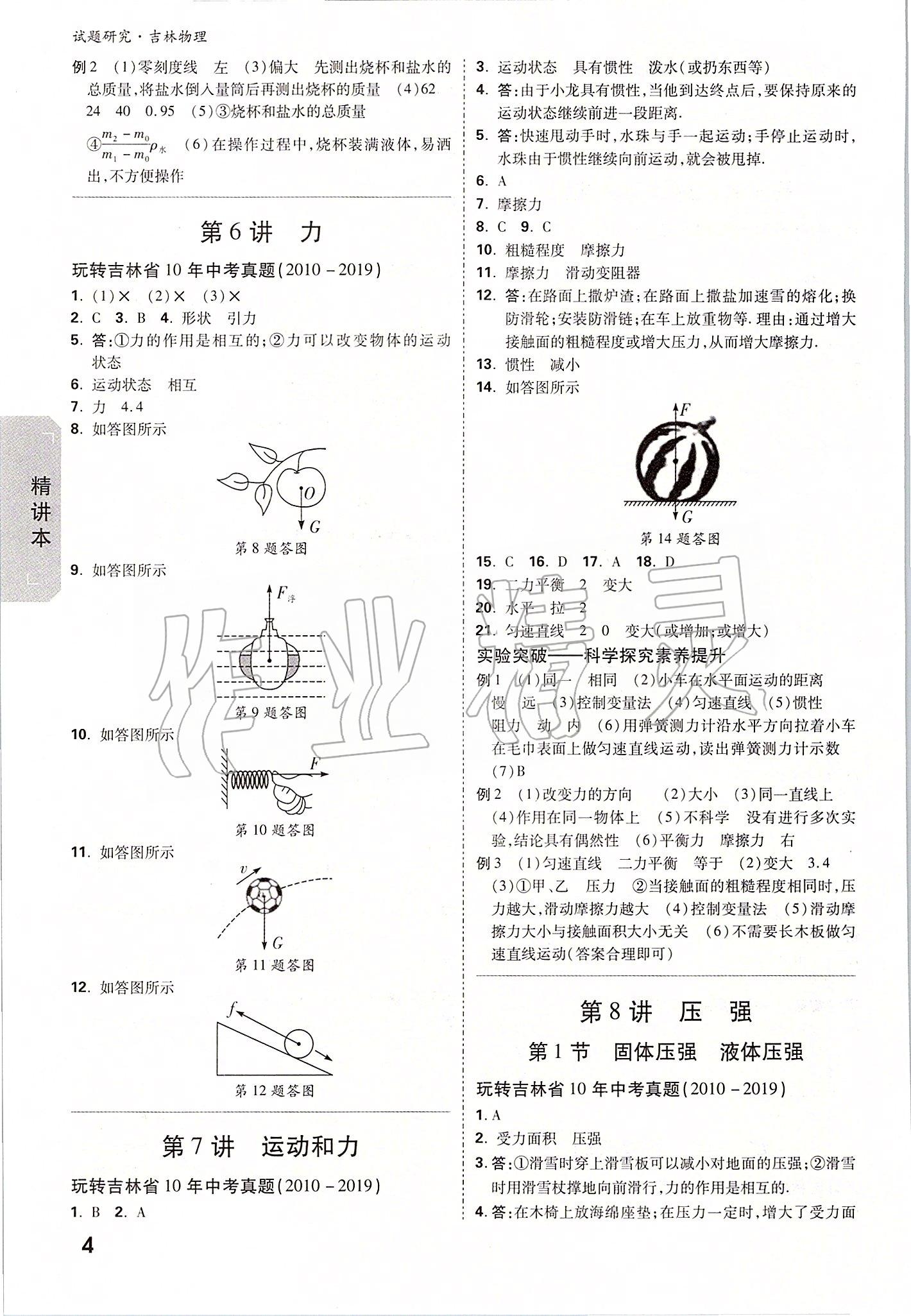 2020年萬(wàn)唯中考試題研究物理吉林專(zhuān)版 參考答案第3頁(yè)