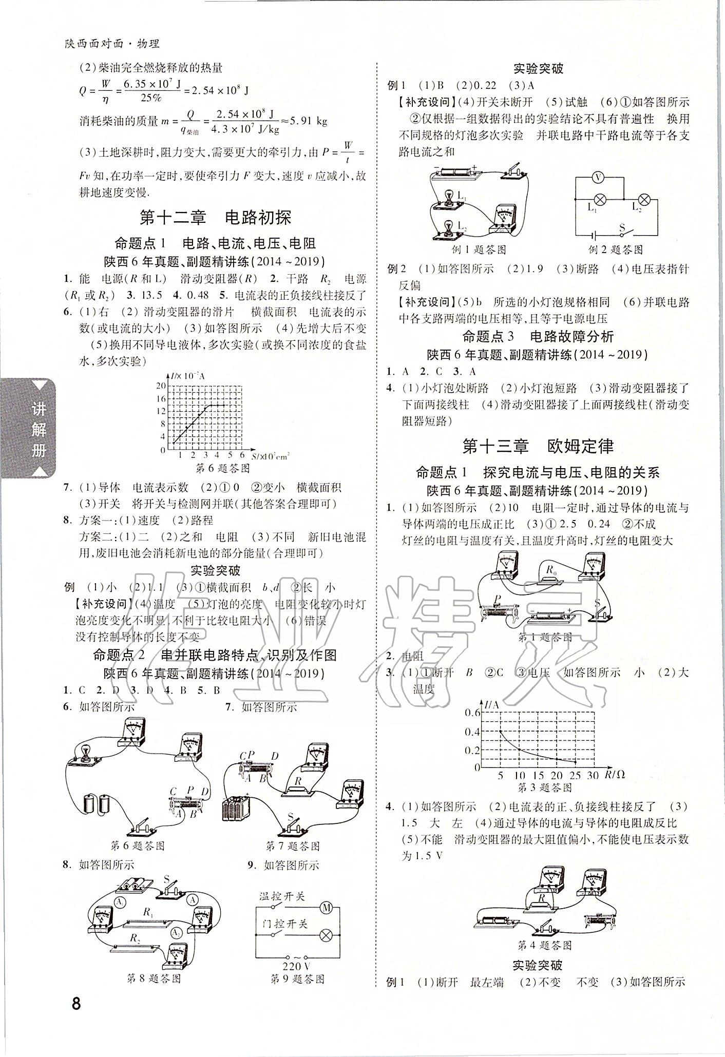 2020年陜西中考面對面物理 參考答案第7頁