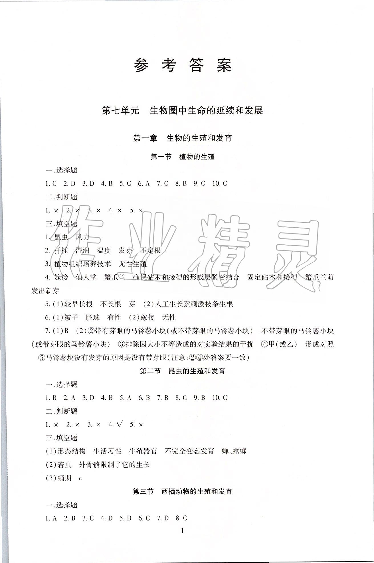 2020年海淀名師伴你學(xué)同步學(xué)練測七年級(jí)生物下冊人教版五四制 第1頁