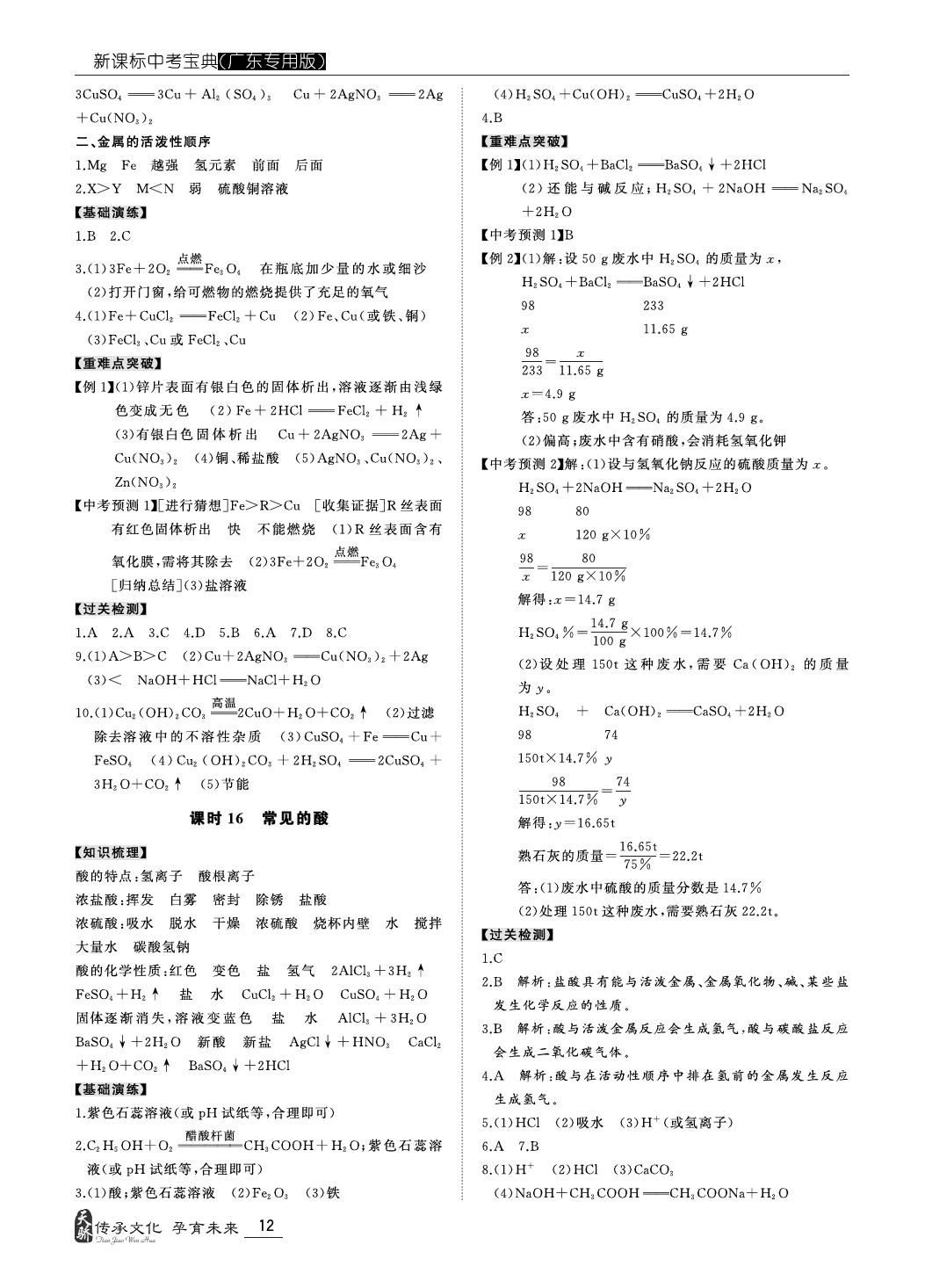 2020年新課標(biāo)中考寶典化學(xué)廣東專版 第12頁