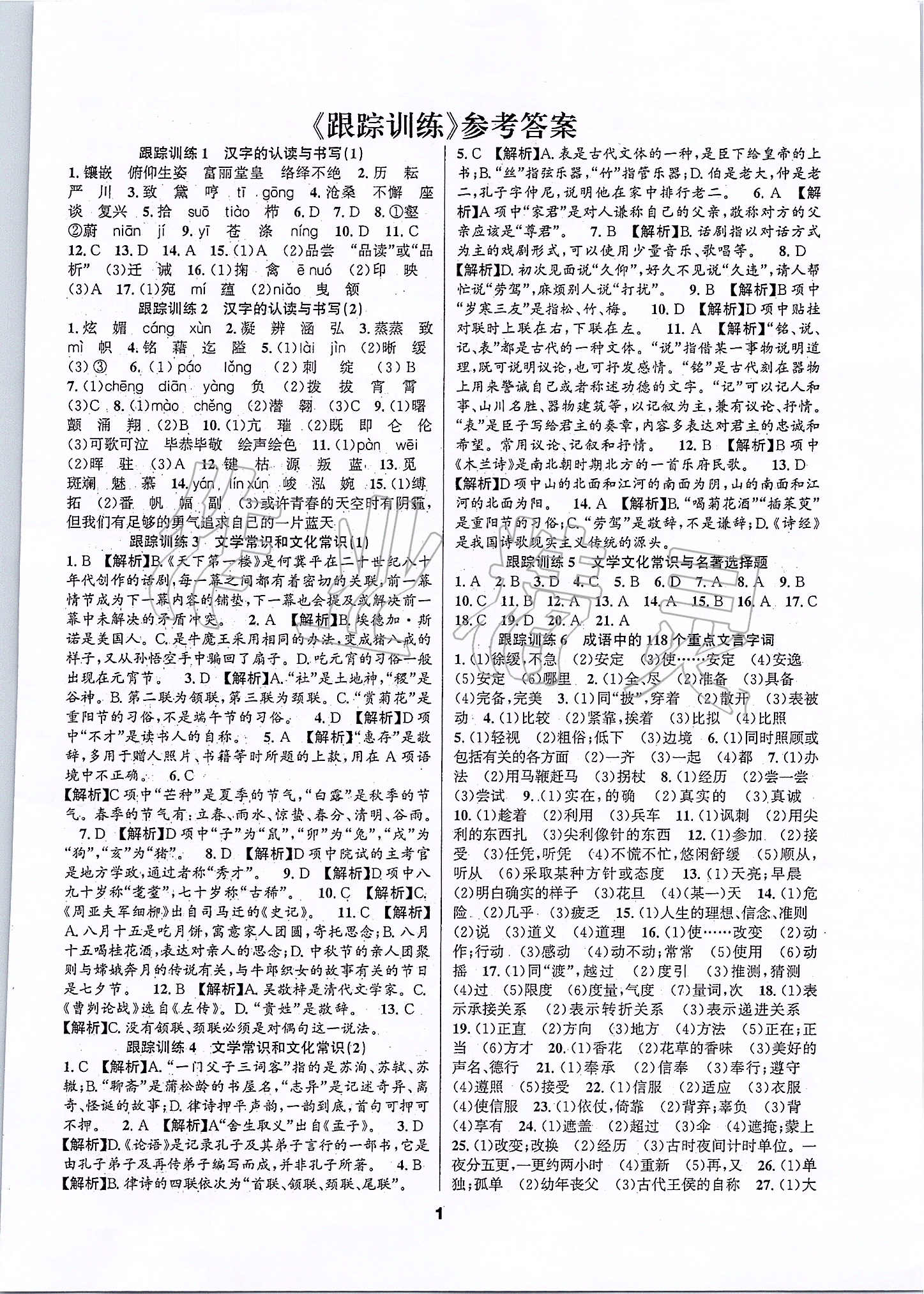 2020年中考高高手九年級語文 第1頁