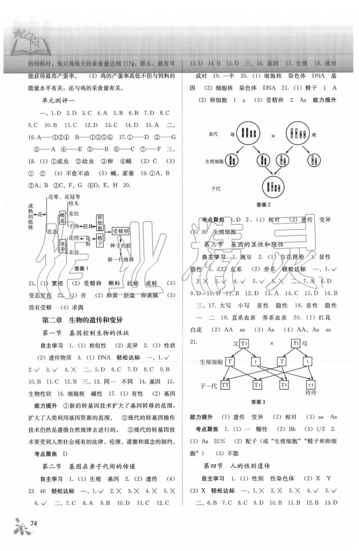 2020年自主学习能力测评八年级生物下册人教版 第2页