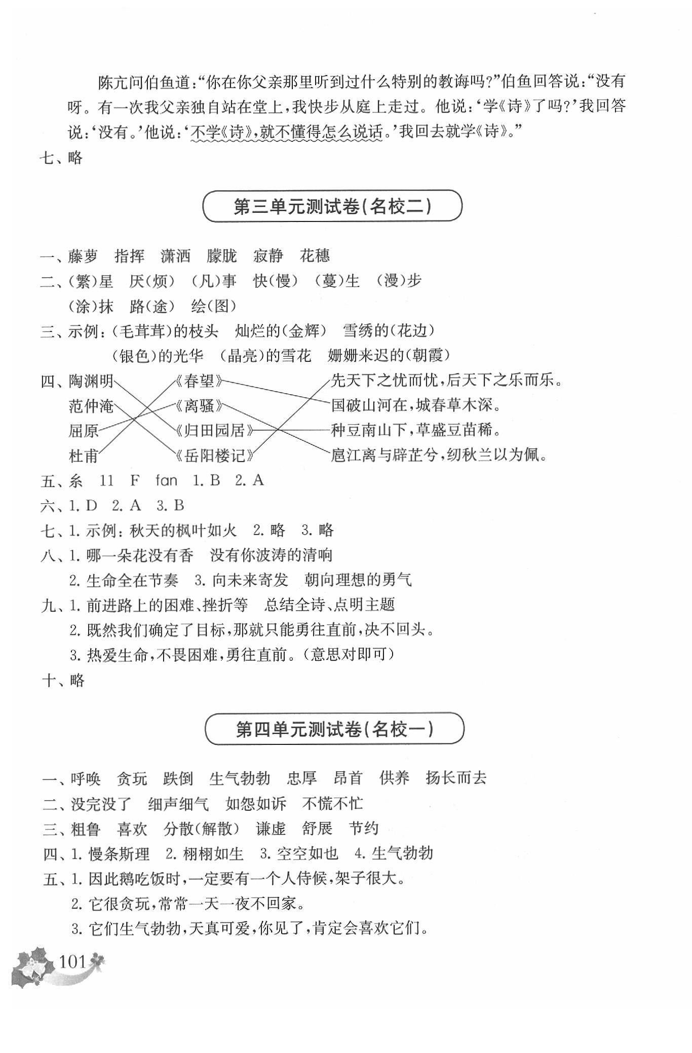 2020年上海名校名卷四年级语文第二学期 第5页