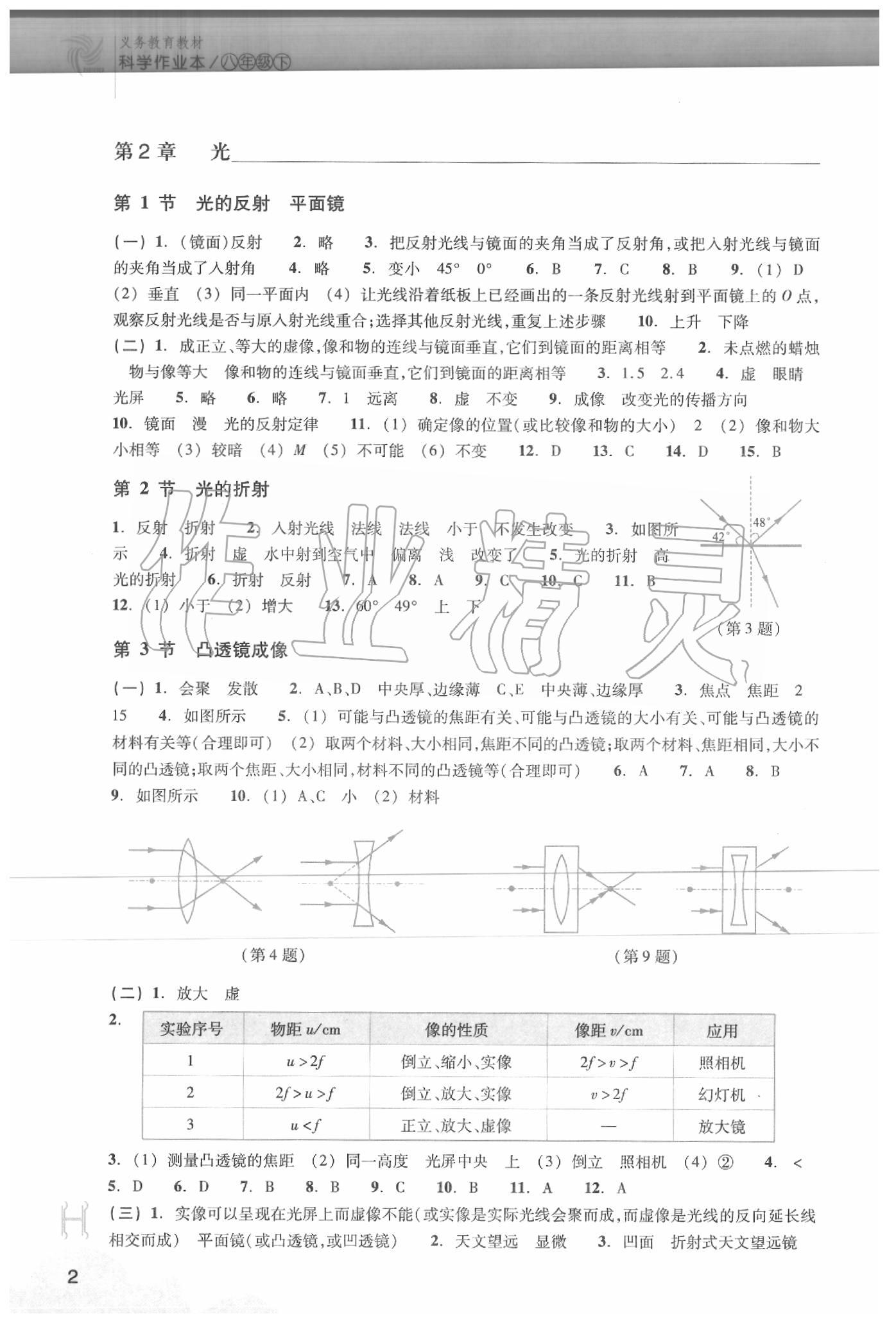 2020年作業(yè)本八年級(jí)科學(xué)下冊(cè)華師大版浙江教育出版社 第2頁(yè)