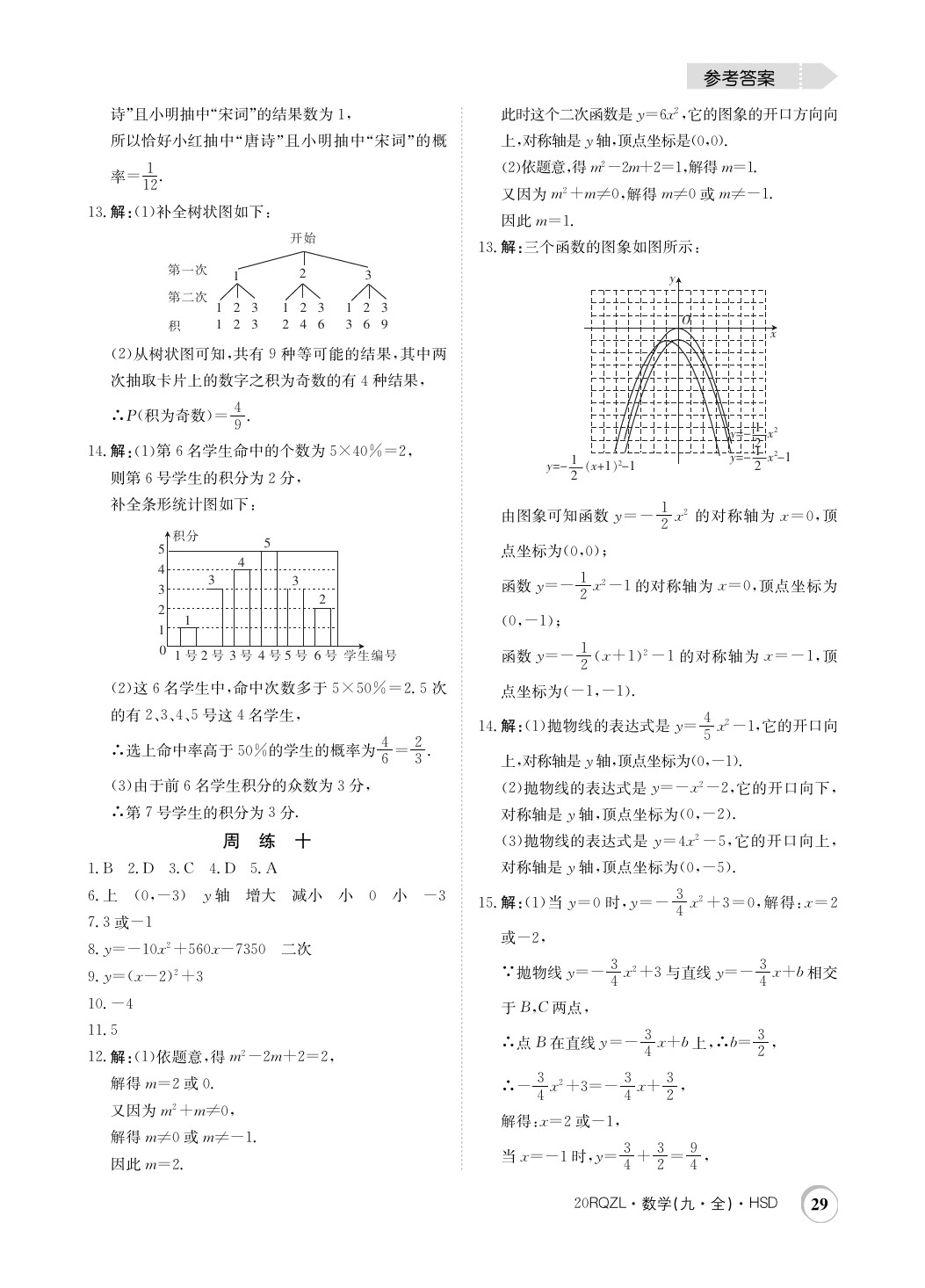 2019年日清周練限時(shí)提升卷九年級(jí)數(shù)學(xué)全一冊(cè)華師大版 參考答案第29頁(yè)