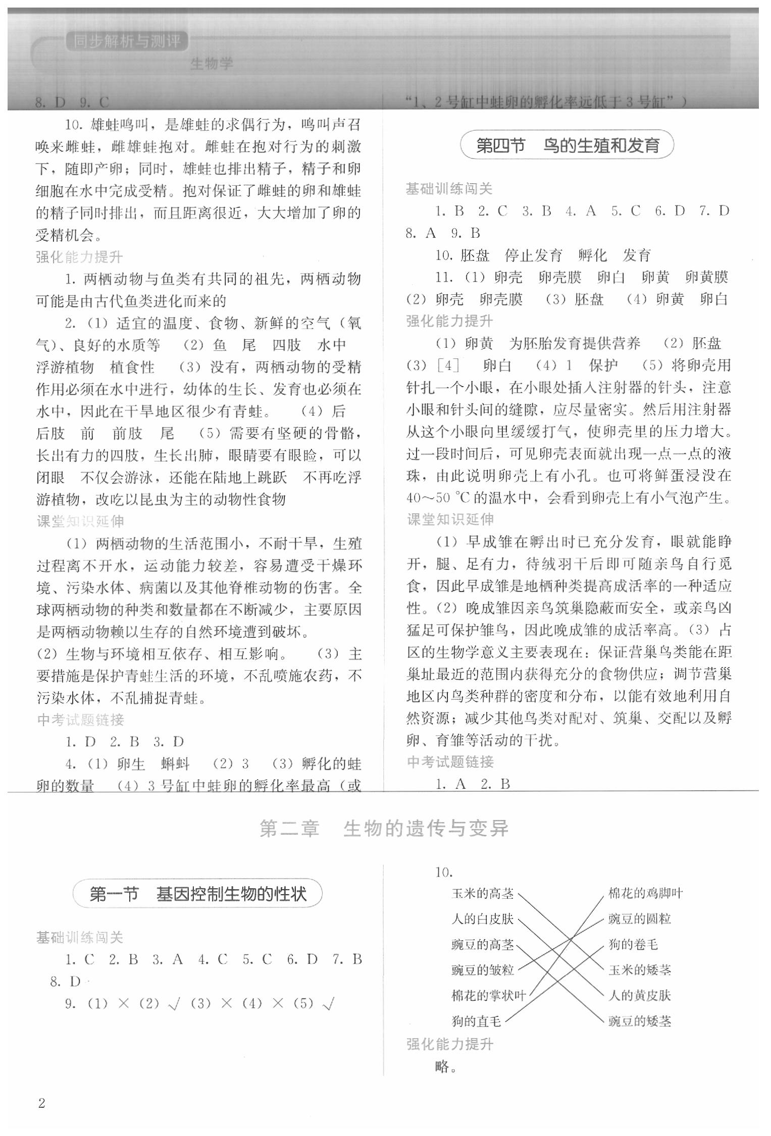 2020年人教金學(xué)典同步解析與測評(píng)八年級(jí)生物學(xué)下冊人教版山西使用 第2頁