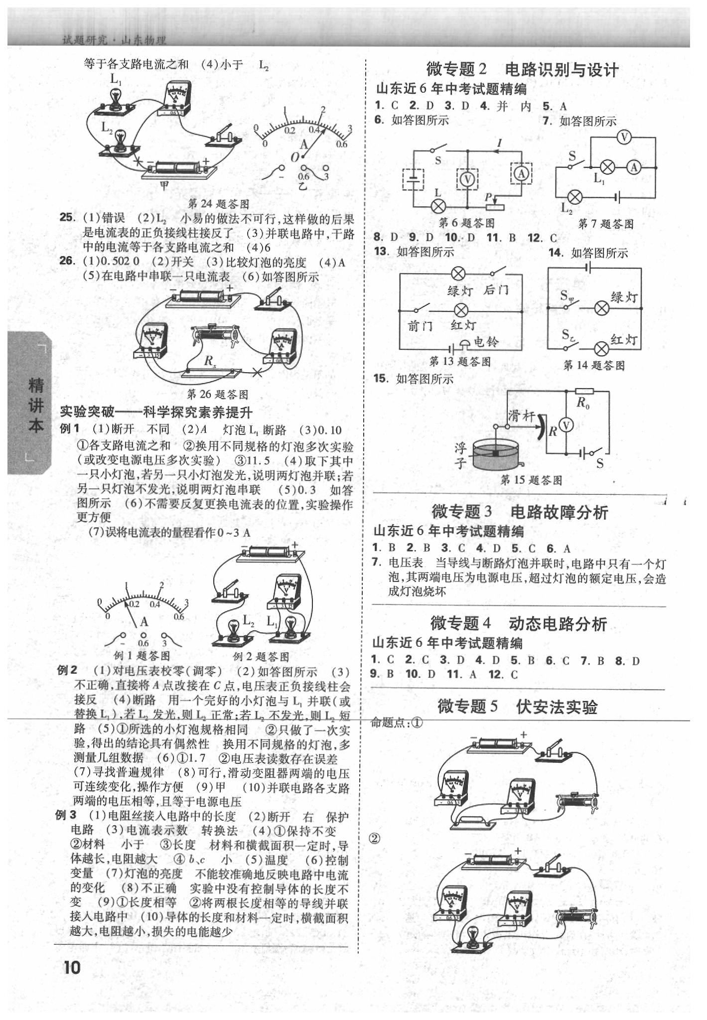 2020年萬(wàn)唯中考試題研究物理山東專用 參考答案第9頁(yè)