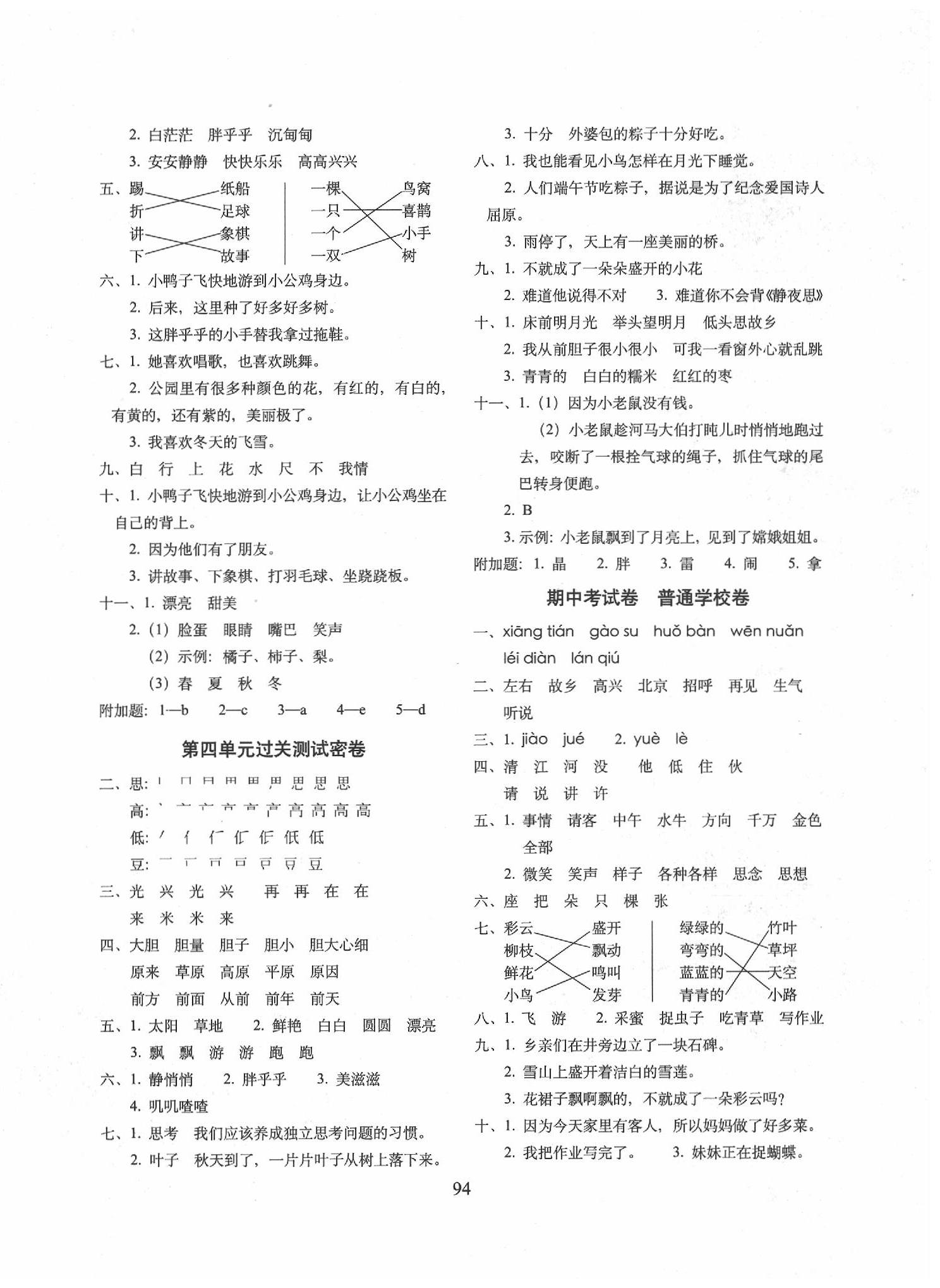 2020年期末沖刺100分完全試卷一年級(jí)語(yǔ)文下冊(cè)人教部編版 第2頁(yè)