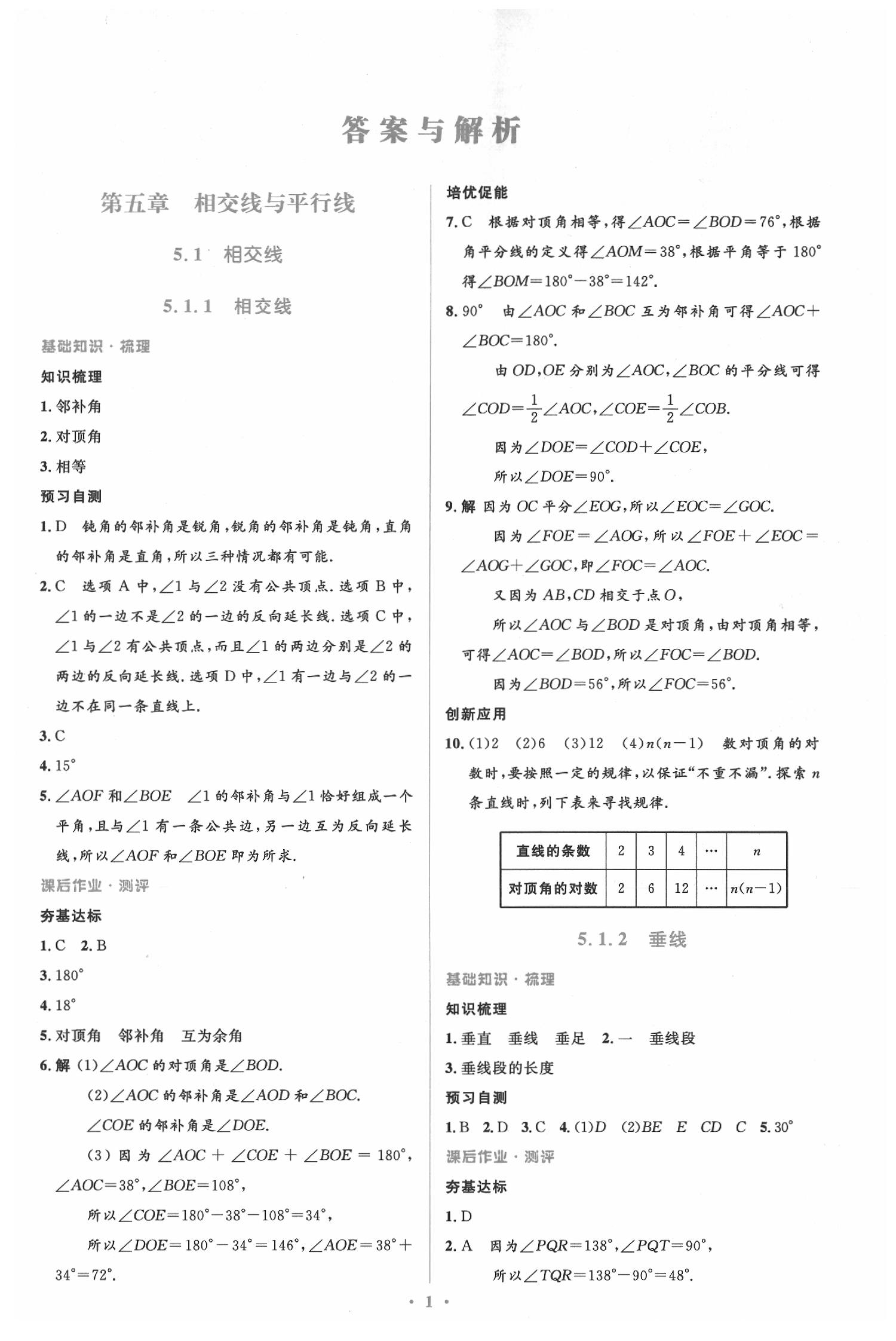 2020年人教金学典同步解析与测评学考练七年级数学下册人教版 参考答案第1页