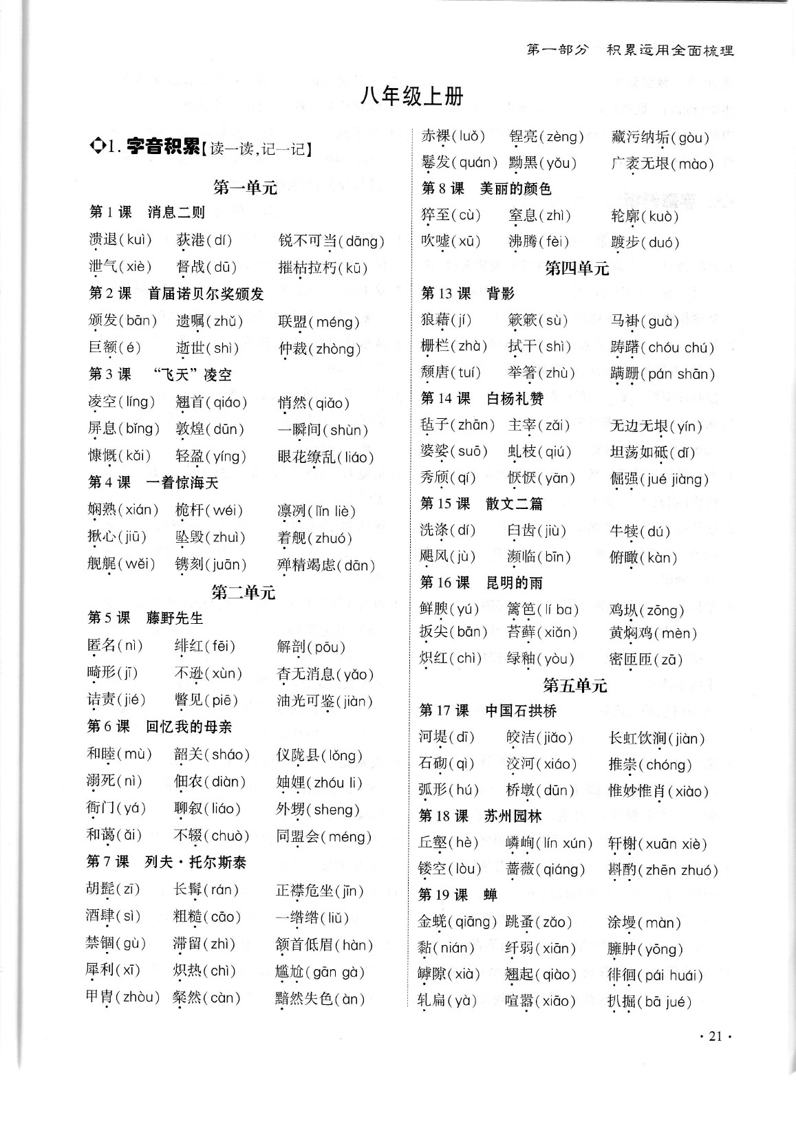 2020年蓉城優(yōu)課堂給力A加九年級(jí)語(yǔ)文中考復(fù)習(xí) 參考答案第23頁(yè)