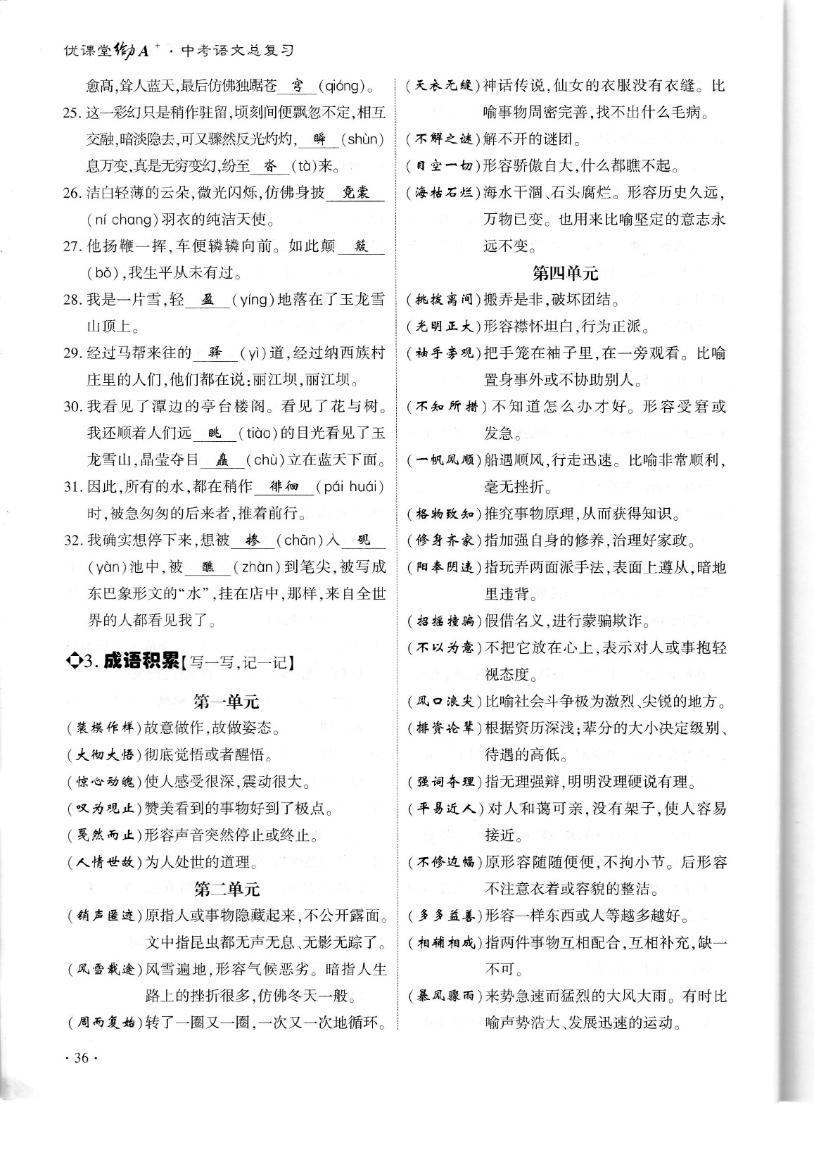 2020年蓉城優(yōu)課堂給力A加九年級(jí)語(yǔ)文中考復(fù)習(xí) 參考答案第40頁(yè)