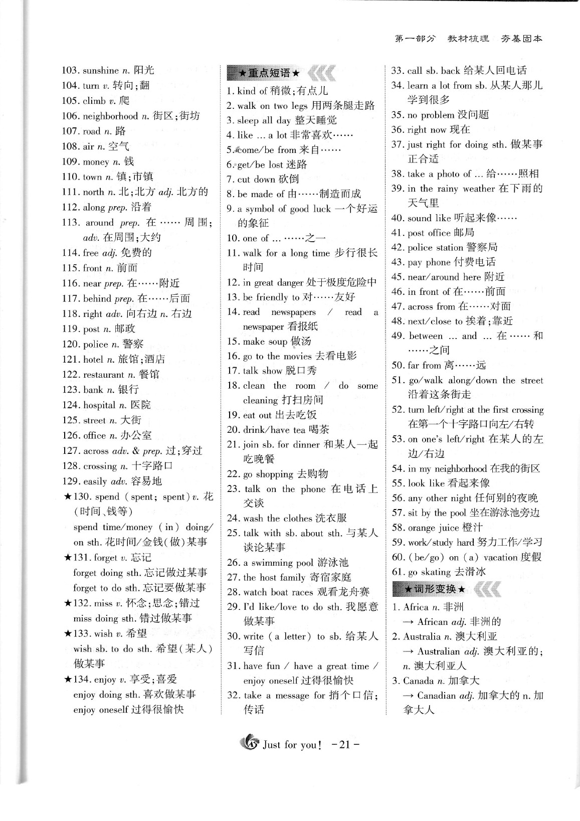 2020年蓉城优课堂给力A加九年级英语中考复习 参考答案第25页