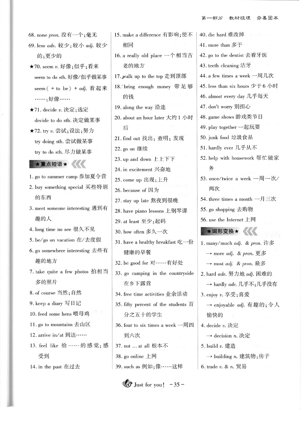 2020年蓉城优课堂给力A加九年级英语中考复习 参考答案第40页