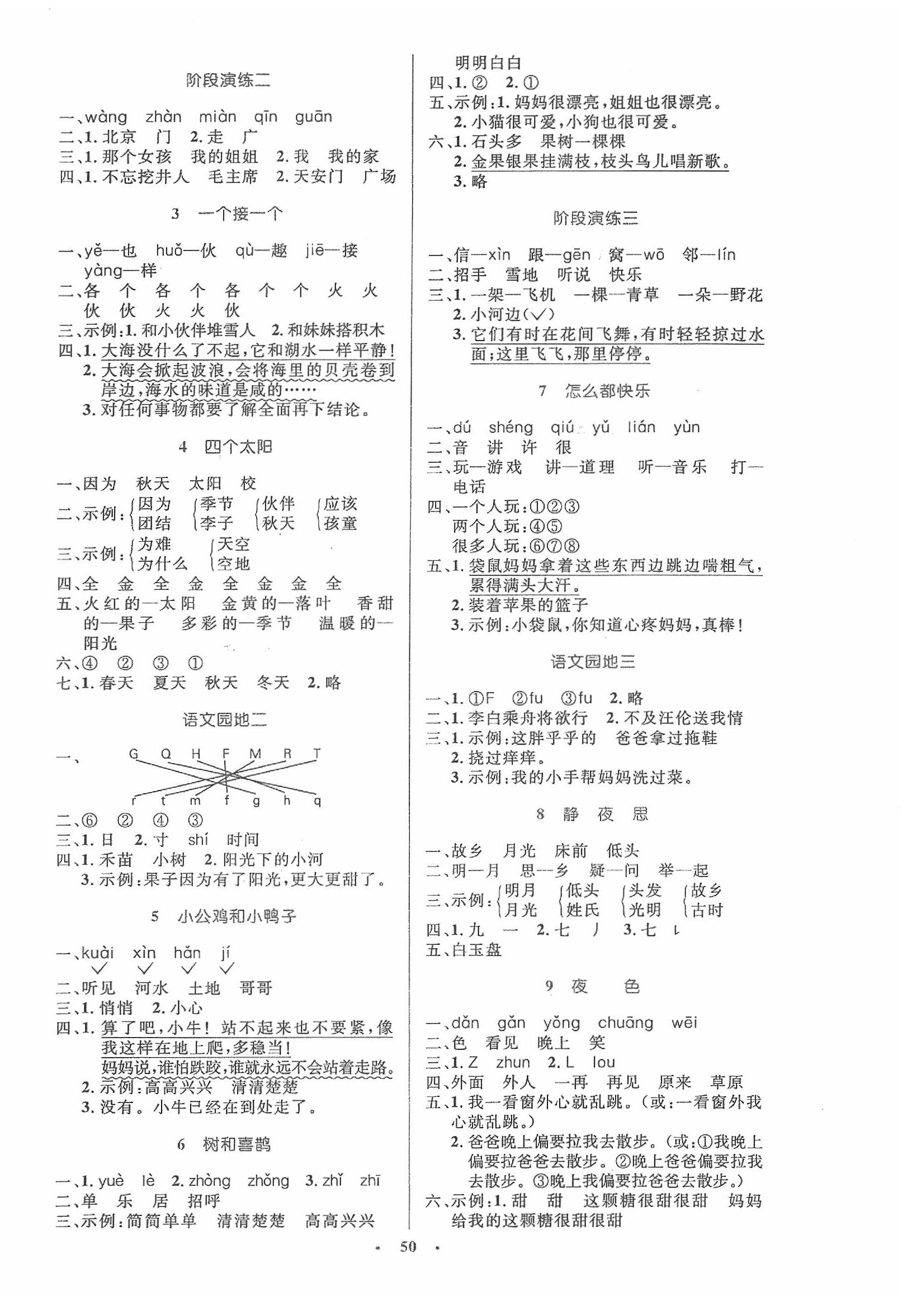 2020年小學(xué)同步測控優(yōu)化設(shè)計一年級語文下冊人教版增強版 第2頁