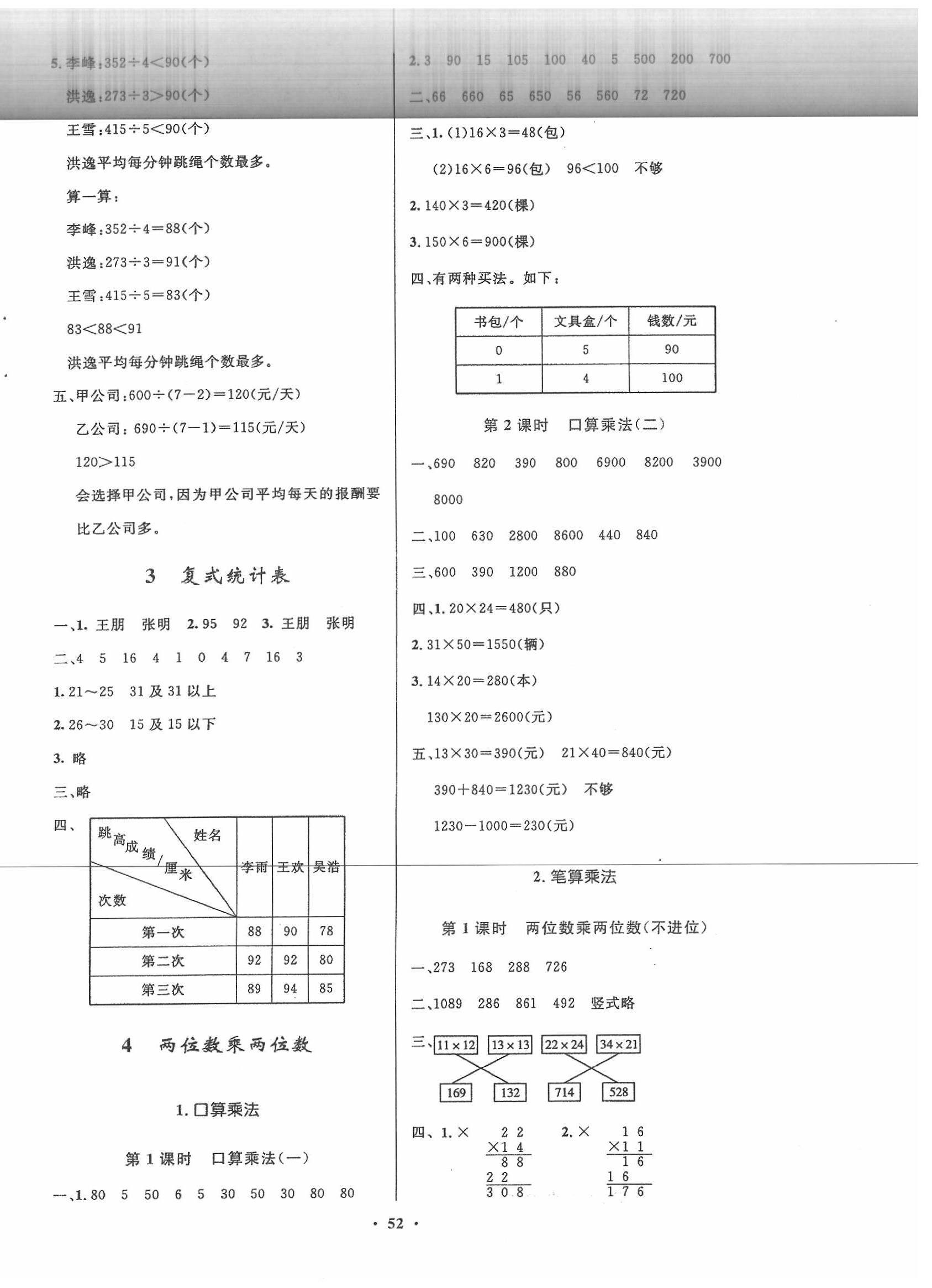 2020年同步测控优化设计三年级数学下册人教版增强版 第4页