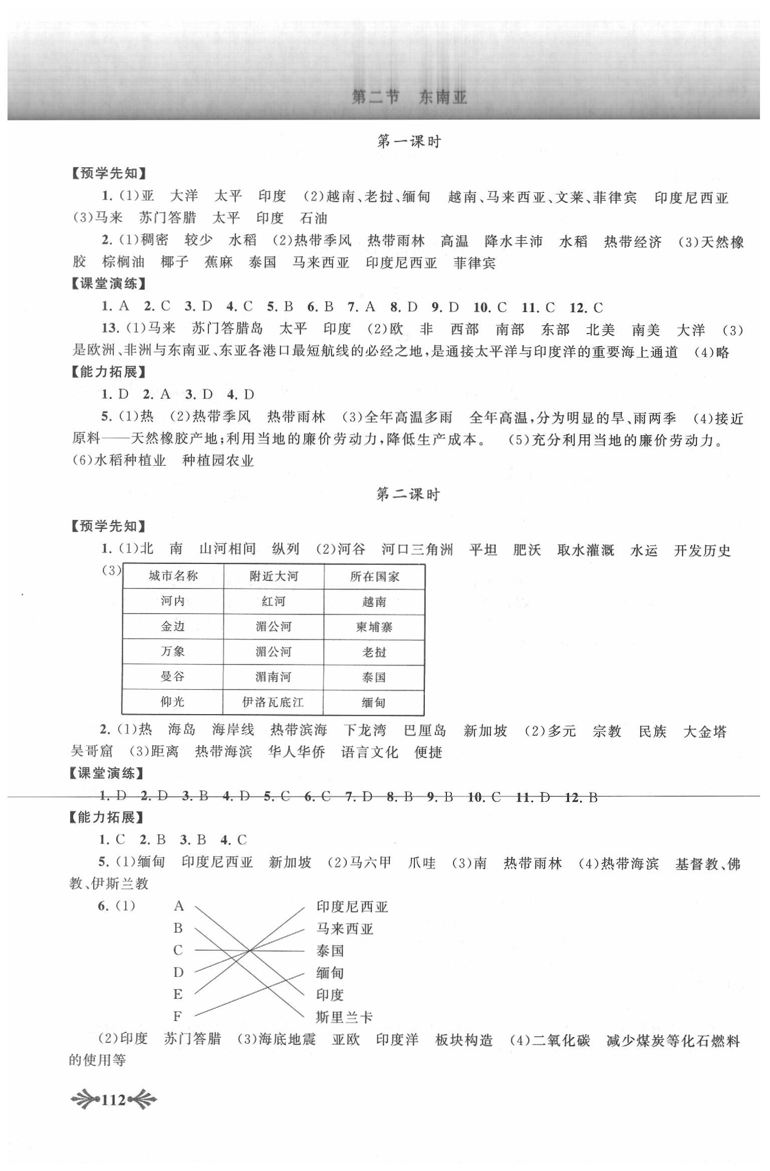 2020年自主学习当堂反馈七年级地理下册人教版 第3页