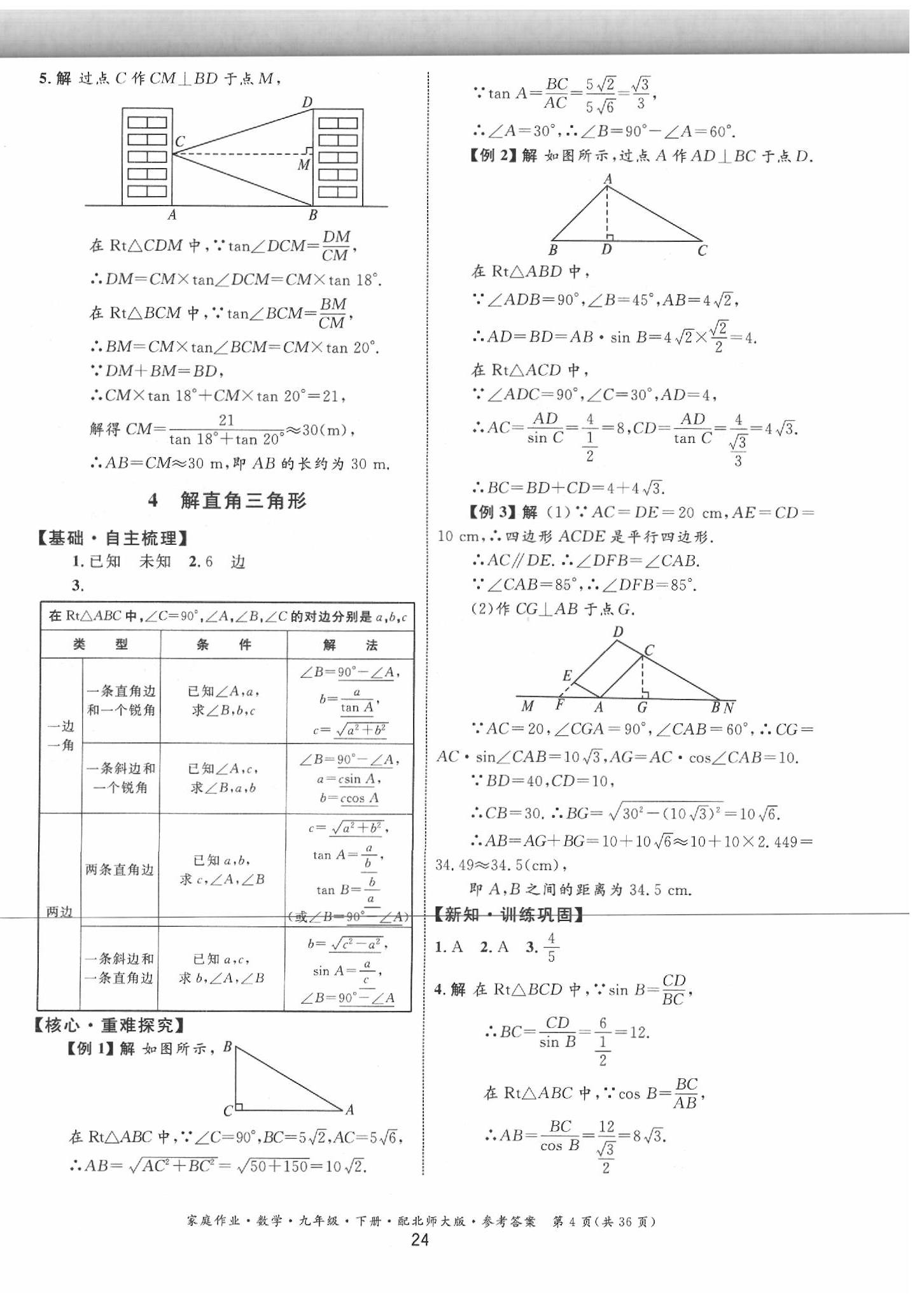 2020年家庭作業(yè)九年級數(shù)學(xué)下冊北師大版 第4頁