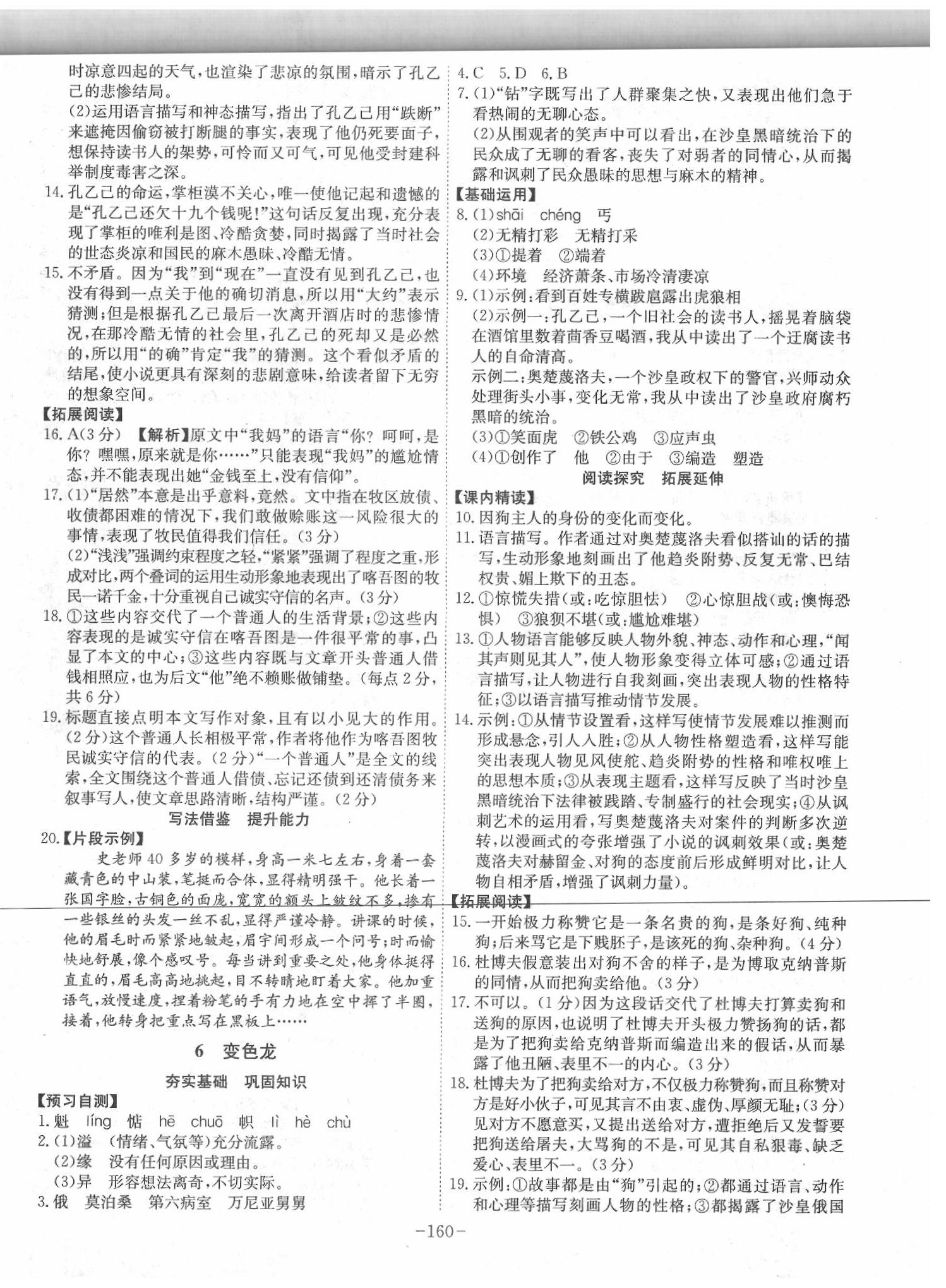 2020年課時(shí)A計(jì)劃九年級(jí)語(yǔ)文下冊(cè)人教版 參考答案第4頁(yè)