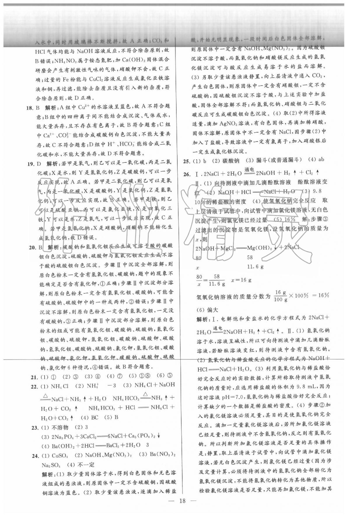 2020年亮點(diǎn)給力大試卷九年級化學(xué)下冊人教版 第18頁