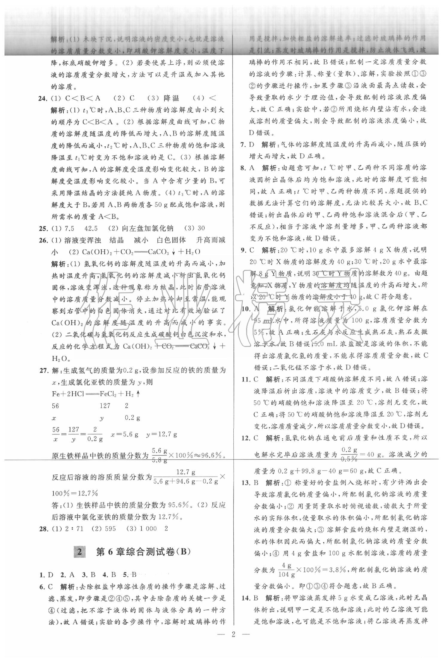 2020年亮點(diǎn)給力大試卷九年級化學(xué)下冊滬教版 第2頁