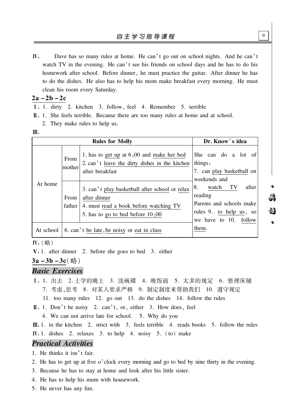 2020年自主学习指导课程七年级英语下册人教版 第9页