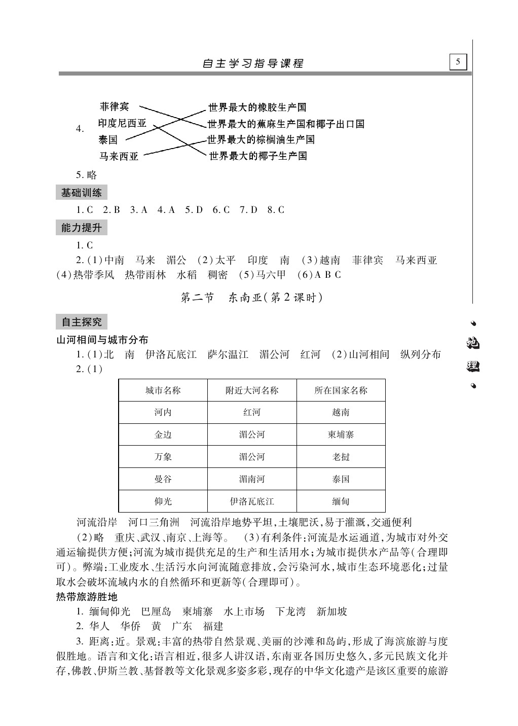 2020年自主學習指導課程七年級地理下冊人教版 第5頁