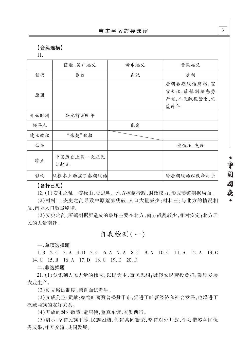 2020年自主学习指导课程七年级历史下册人教版 第3页