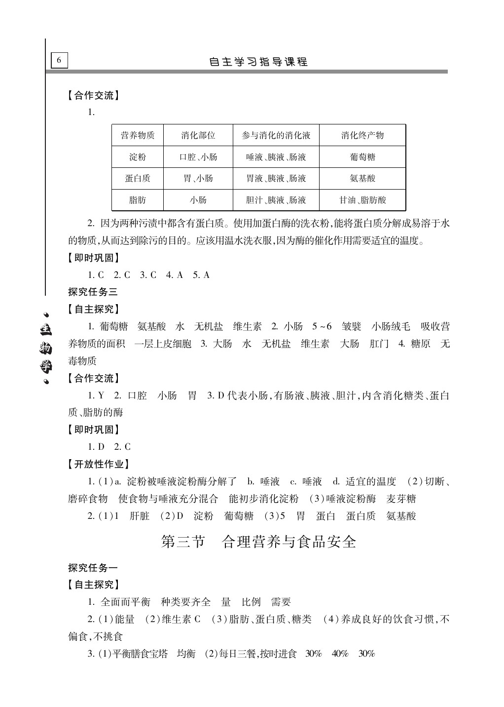 2020年自主學(xué)習(xí)指導(dǎo)課程七年級(jí)生物下冊(cè)人教版 第6頁