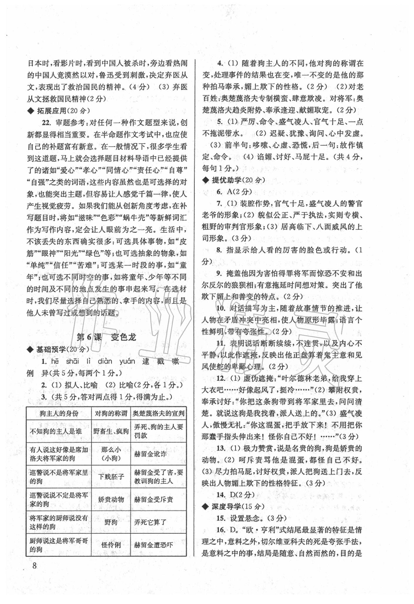 2020年導學超鏈接九年級語文下冊人教版 第8頁