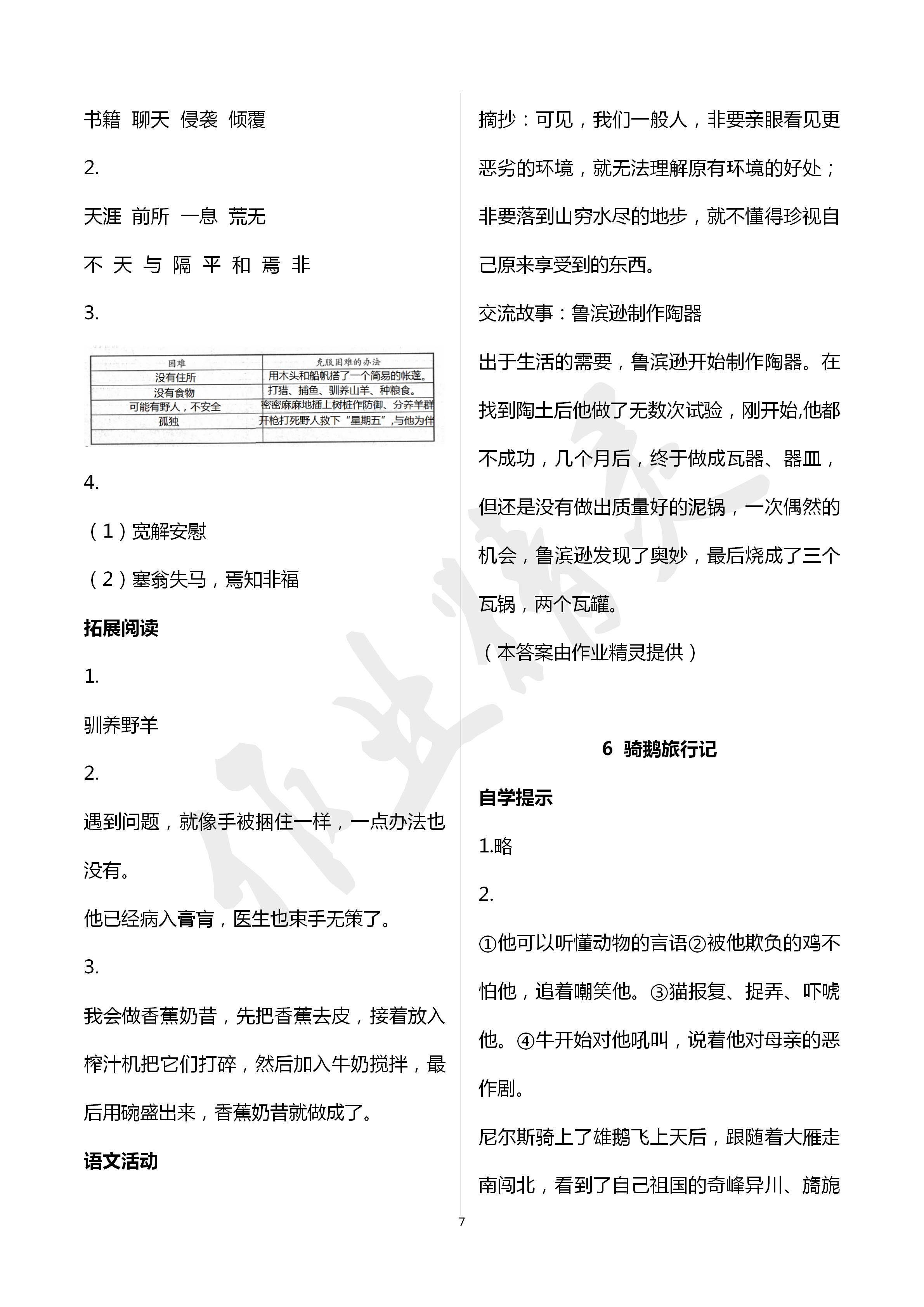 2020年小學(xué)基礎(chǔ)訓(xùn)練叢書(shū)自主學(xué)習(xí)指導(dǎo)課程六年級(jí)語(yǔ)文人教版 第7頁(yè)