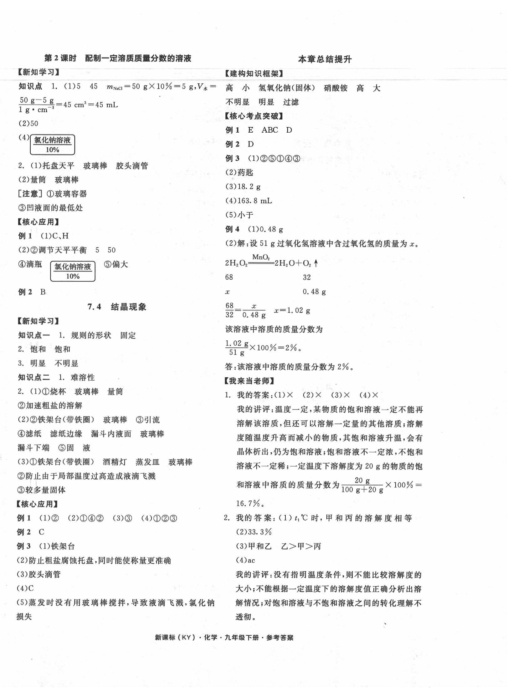 2020年全品学练考九年级化学下册科粤版 第4页