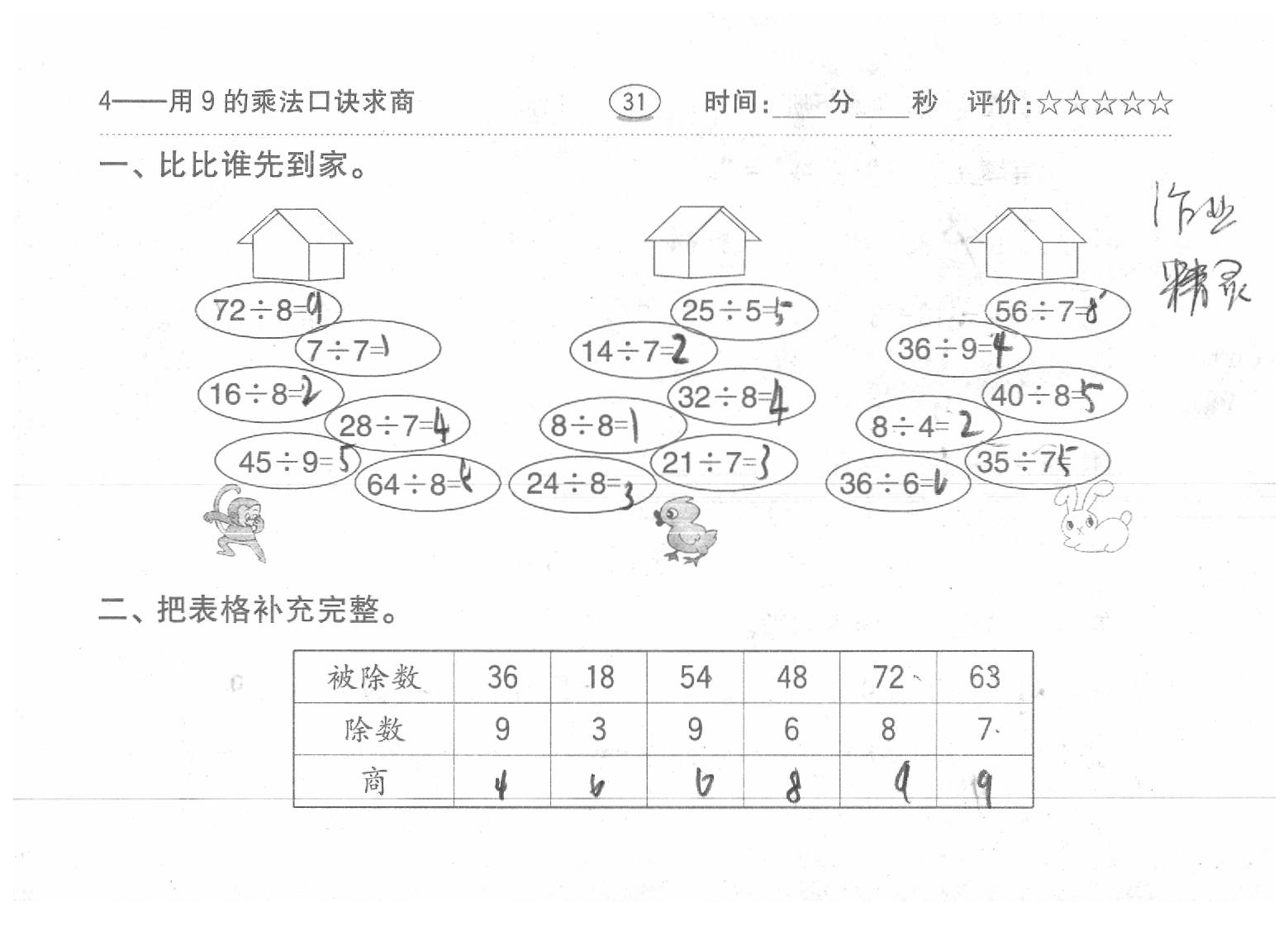 2020年口算題卡二年級(jí)數(shù)學(xué)下冊(cè)人教版齊魯書(shū)社 參考答案第31頁(yè)