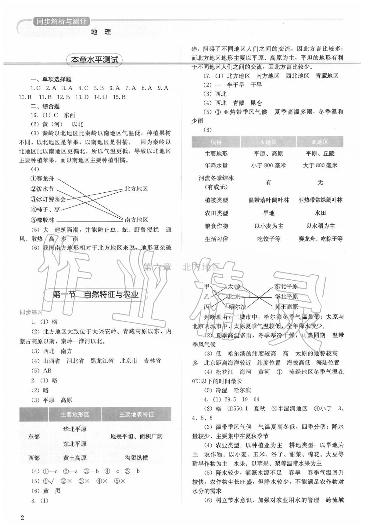 2020年人教金學典同步解析與測評八年級地理下冊人教版山西專用 第2頁