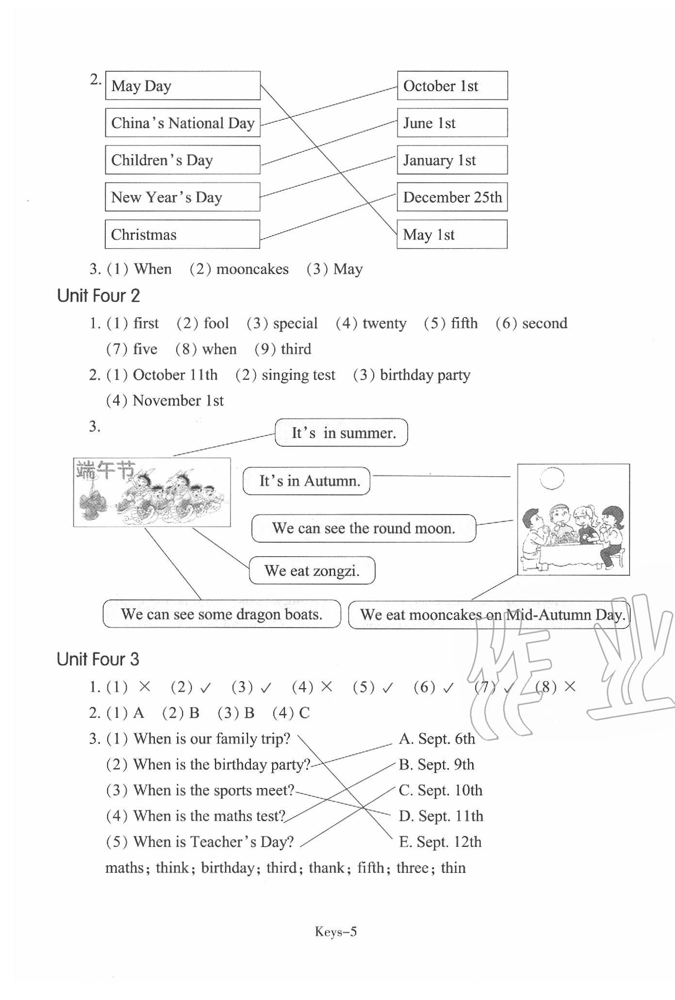 2020年每課一練小學(xué)英語五年級下冊人教版浙江少年兒童出版社 第5頁