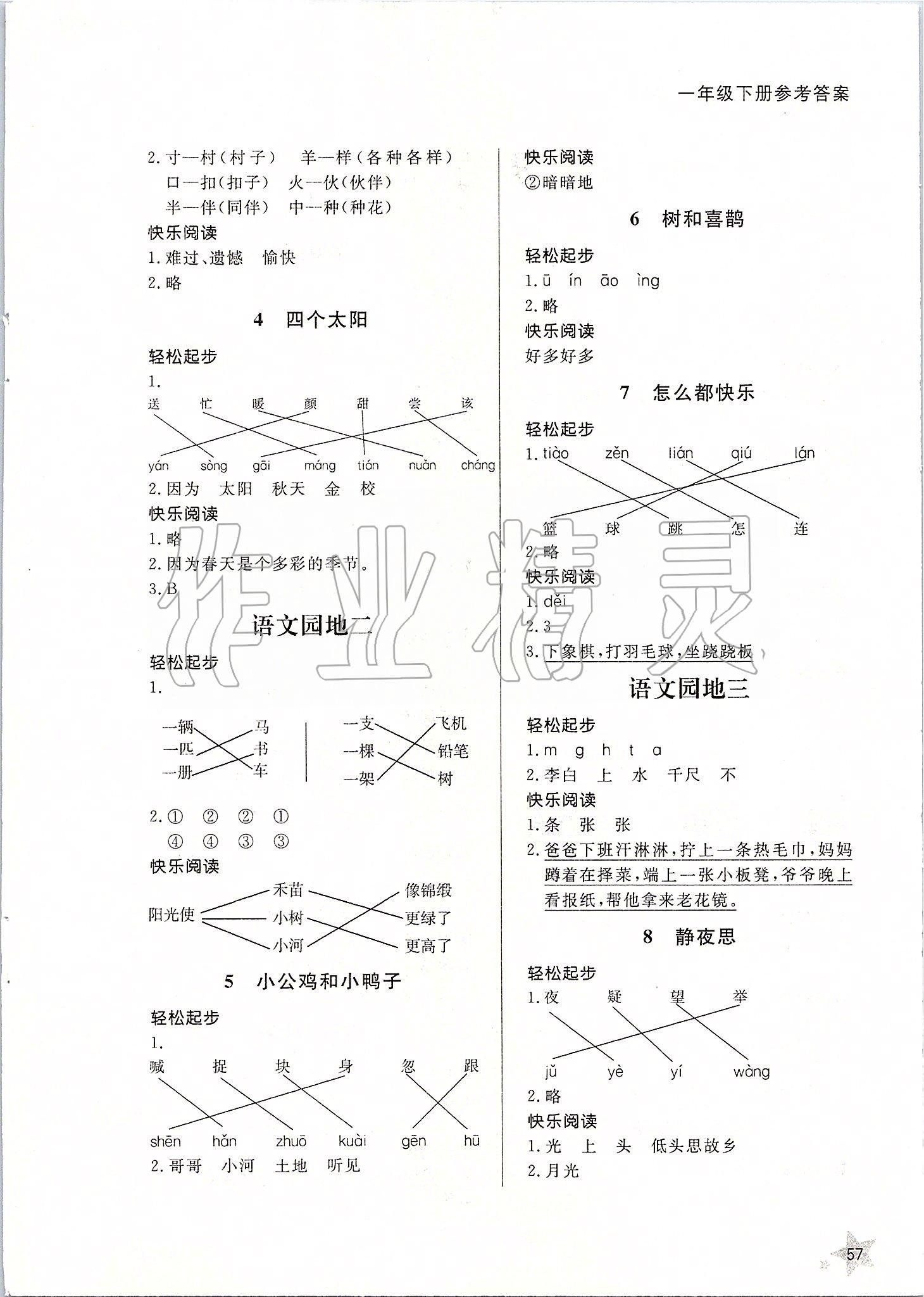 2020年小學(xué)配套練習(xí)冊(cè)一年級(jí)語(yǔ)文下冊(cè)人教版 第2頁(yè)