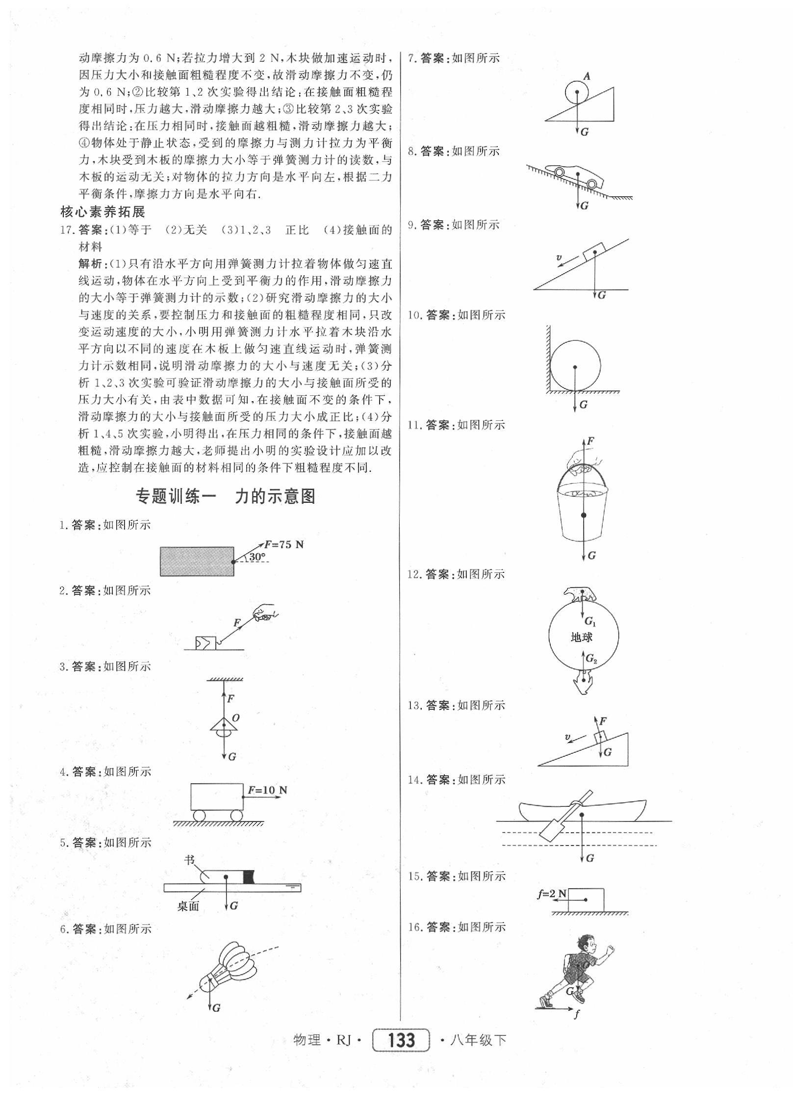 2020年红对勾45分钟作业与单元评估八年级物理下册人教版 参考答案第9页