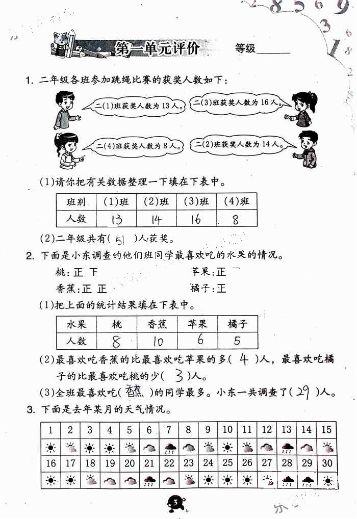 2020年學(xué)習(xí)與鞏固二年級數(shù)學(xué)下冊人教版 參考答案第3頁