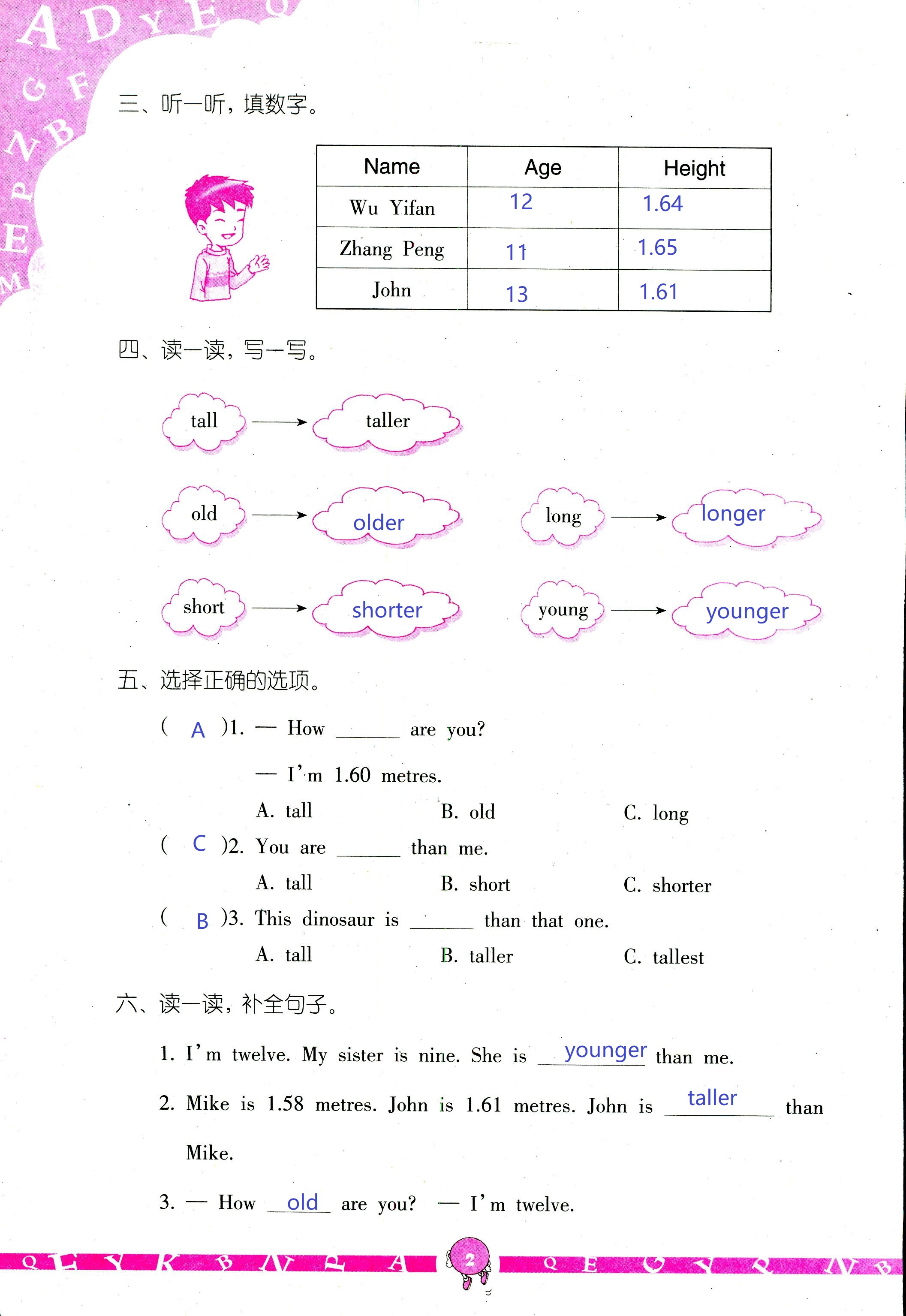 2020年英語學(xué)習(xí)與鞏固六年級下冊人教版三起 第2頁